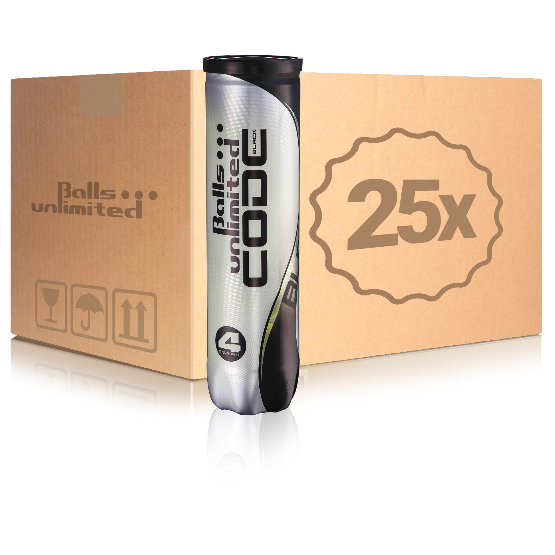Balls Unlimited 25x 4 Ball Tube Code Black