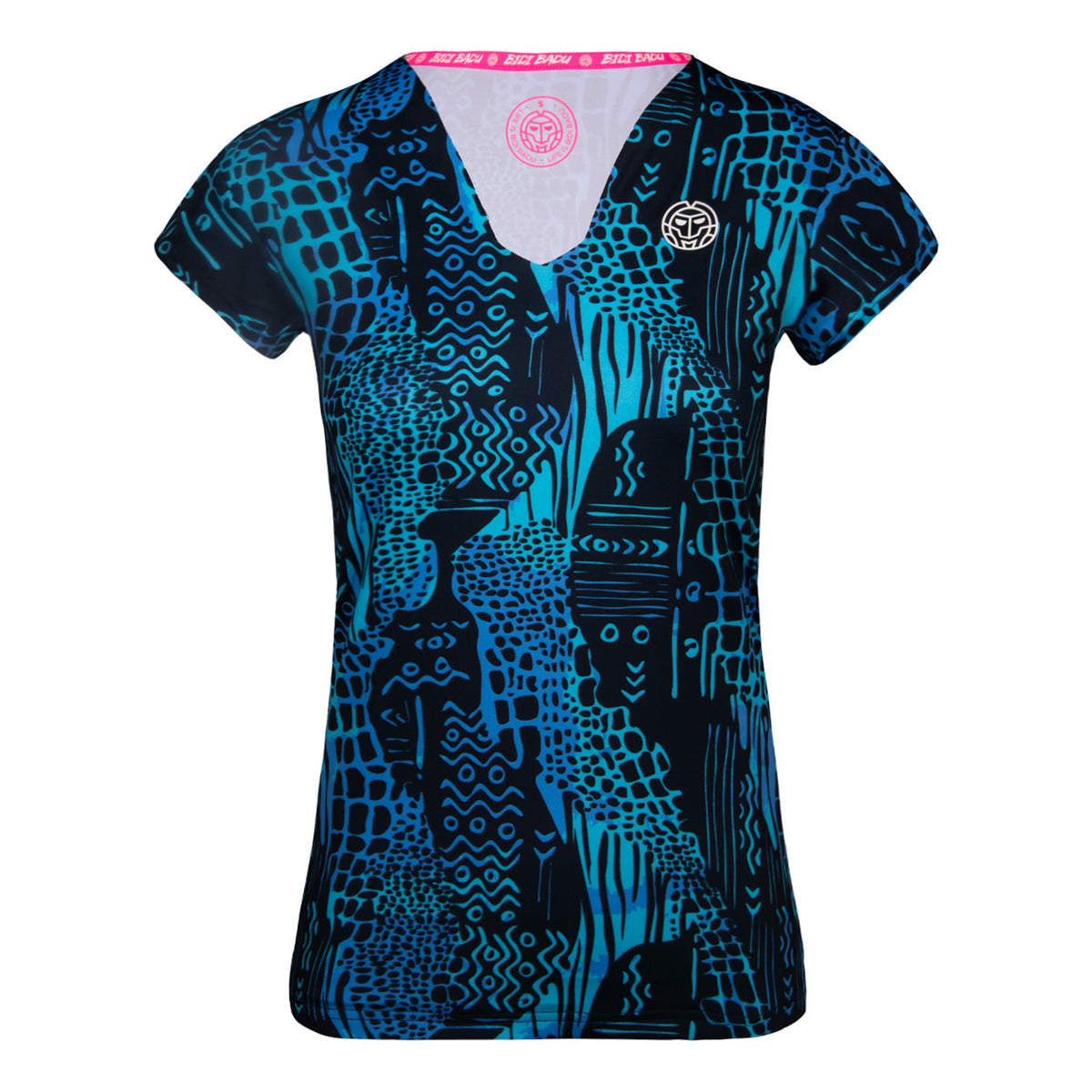 BIDI BADU Bella 2.0 Tech V-Neck T-Shirt Women-Blue