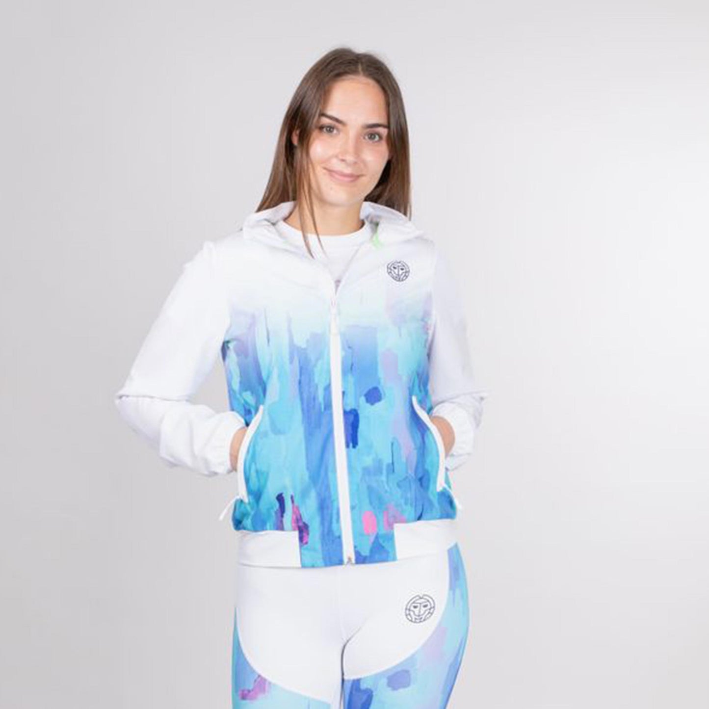 BIDI BADU Gene Tech Training Jacket Women-White,Blue