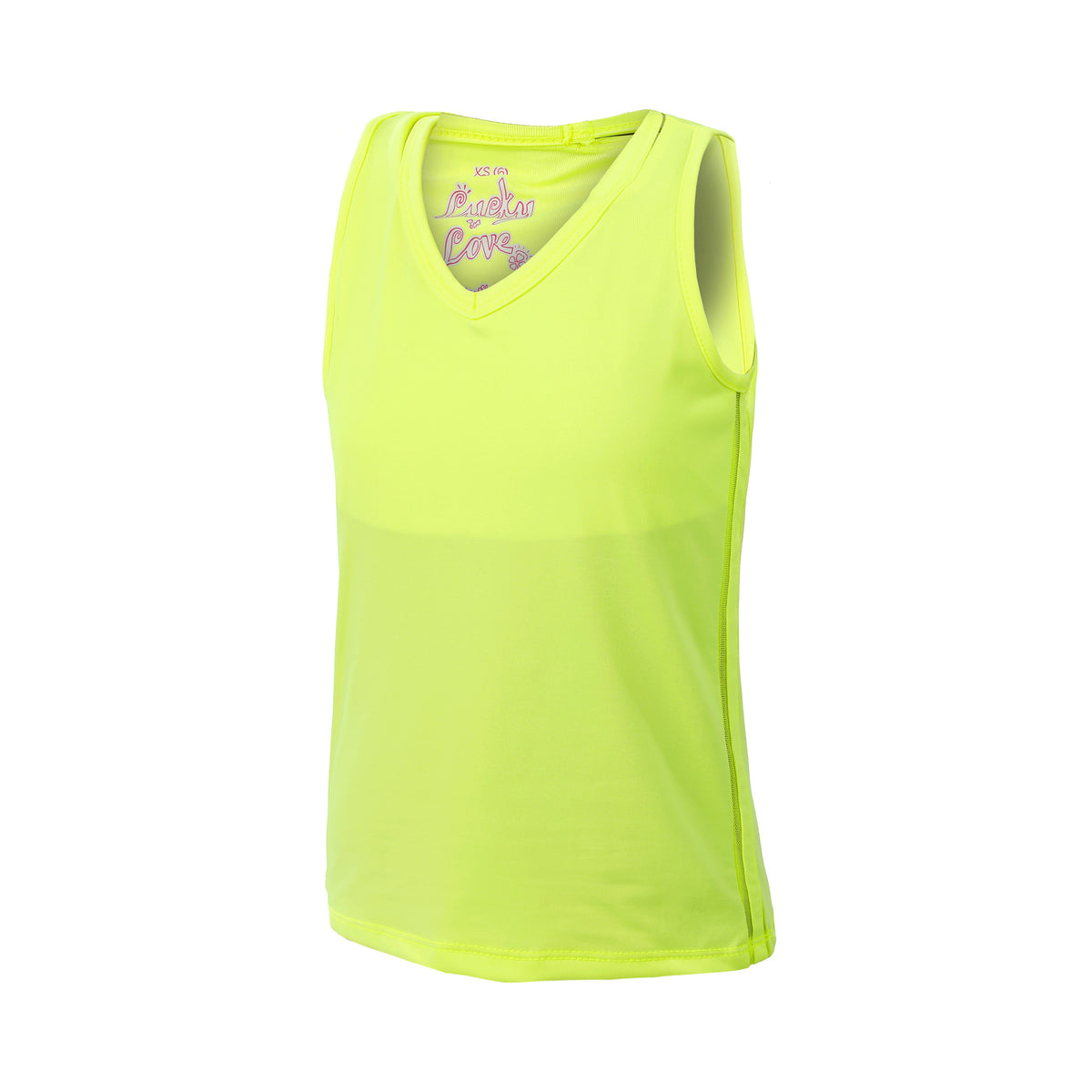 Lucky in Love V-Neck Cutout Tank Top Girls-Yellow
