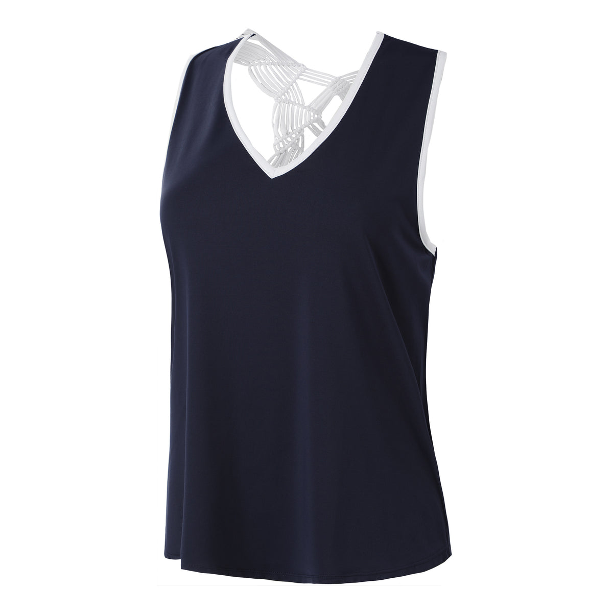 Lucky in Love Macrame Tank top Women - dark blue, white