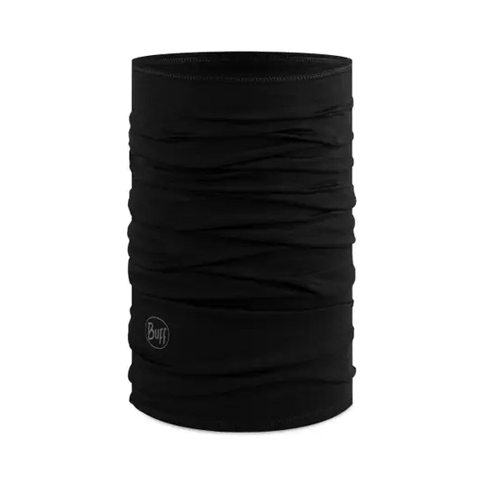 Buff Merino Lightweight Tube Scarf-Black