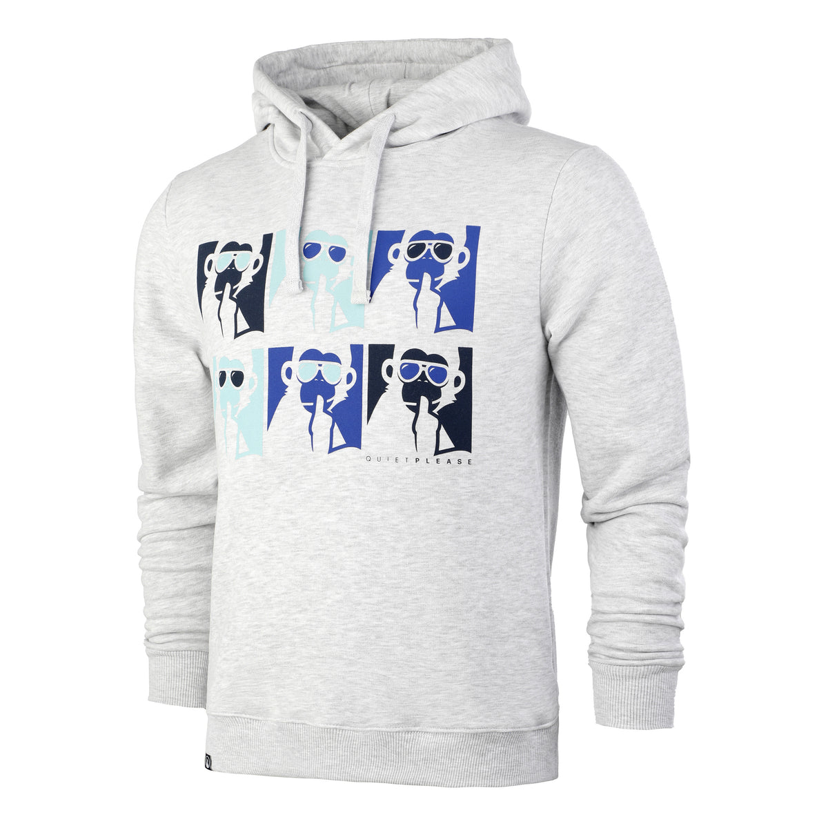 Quiet Please Ocean Overruled Monkey Hoody Men - grey, blue