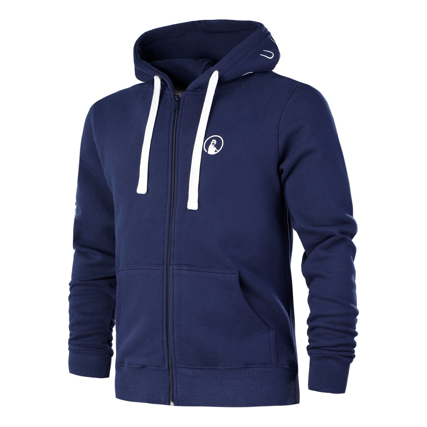 Quiet Please Ocean Zip Hoodie Men - blue, turquoise