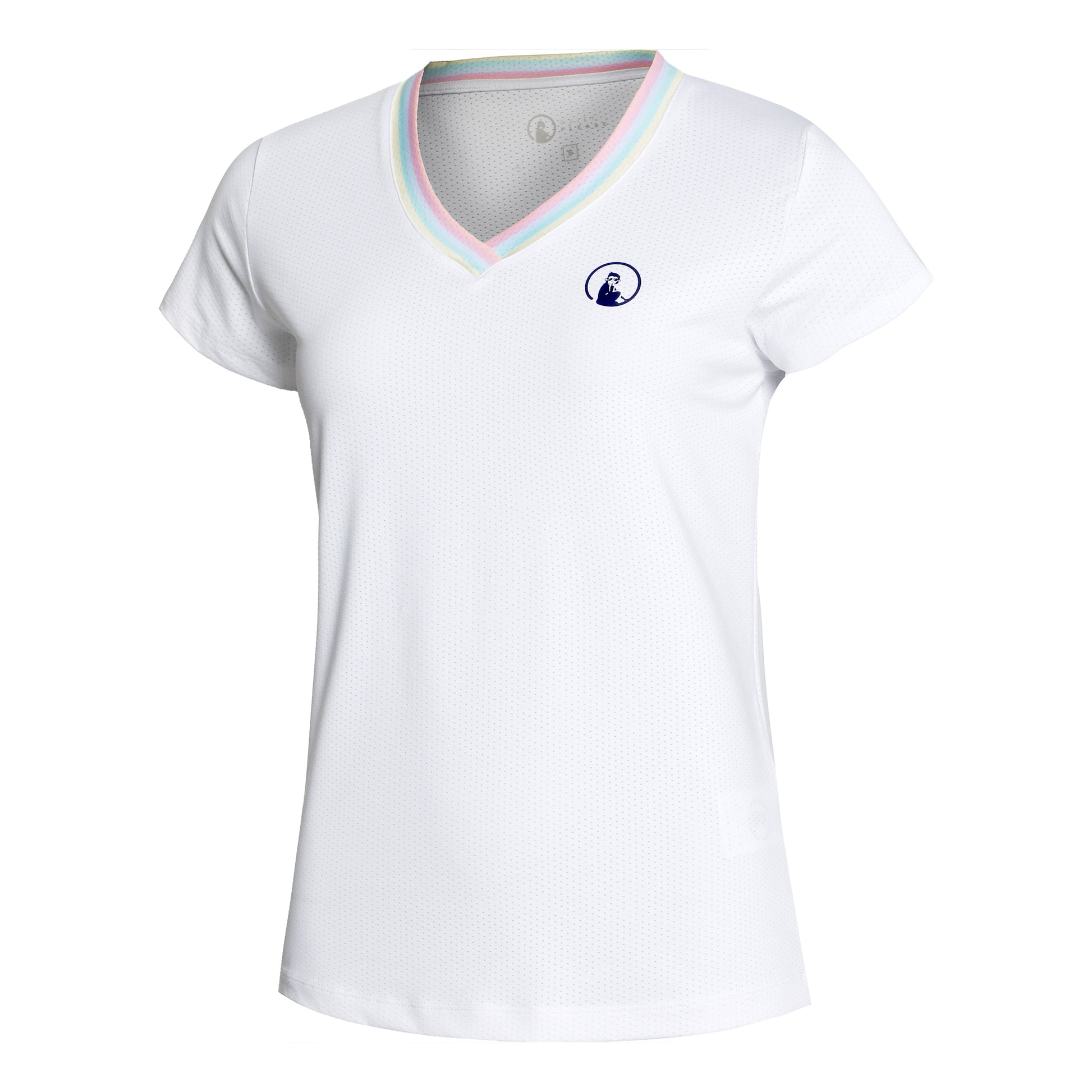 Quiet Please V-Neck T-Shirt Women - white, multicoloured