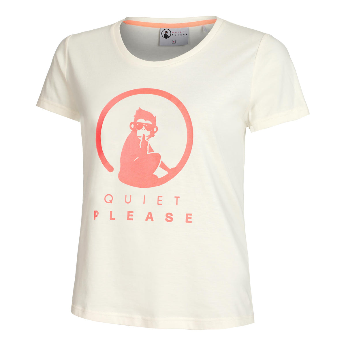 Quiet Please Baseline T-Shirt Women - white, antique pink