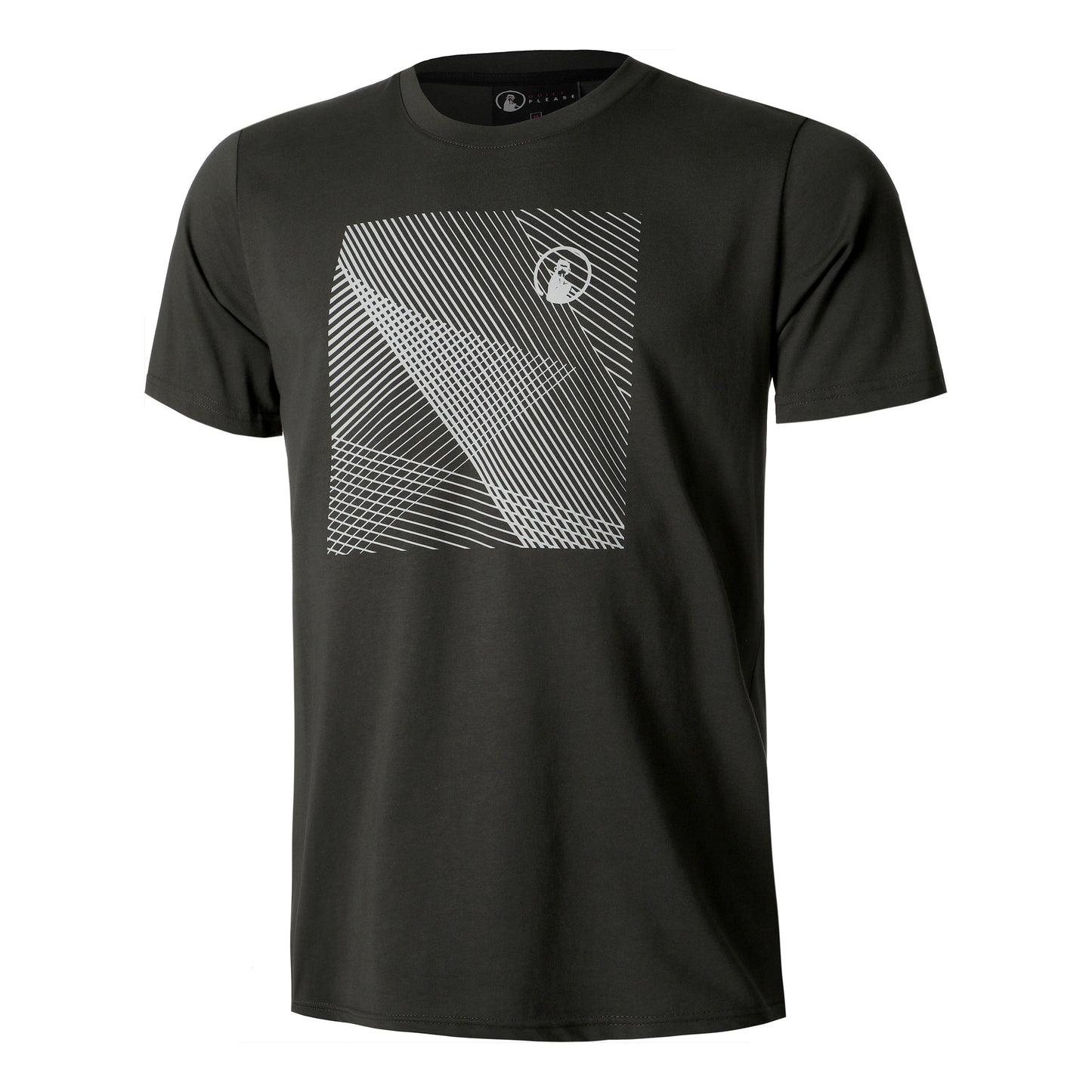 Quiet Please Square Lines T-Shirt Men - anthracite,