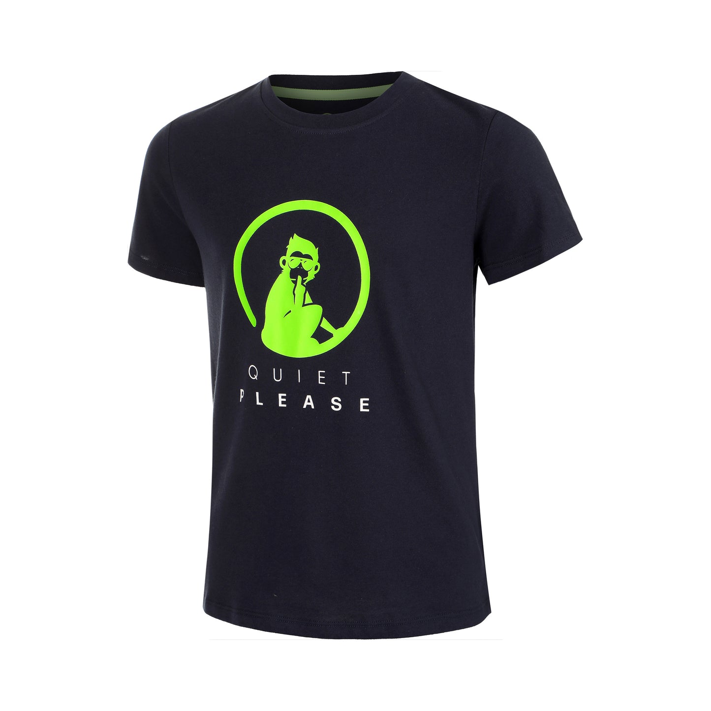 Quiet Please Wild Advantage Logo T-Shirt Boys-Dark Blue,Neon Green