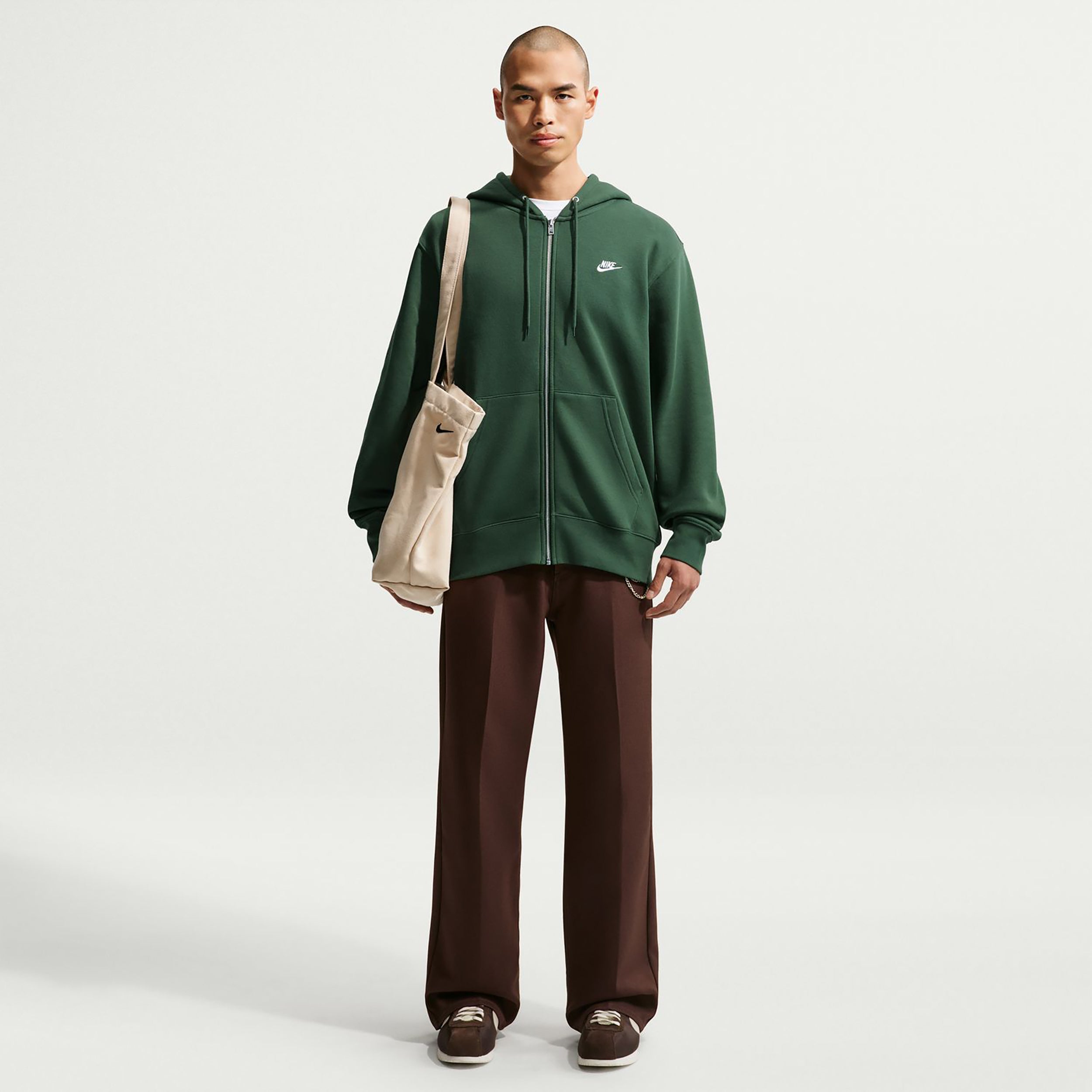 Nike Club Bb Full-Zip Zip Hoodie Men - dark green