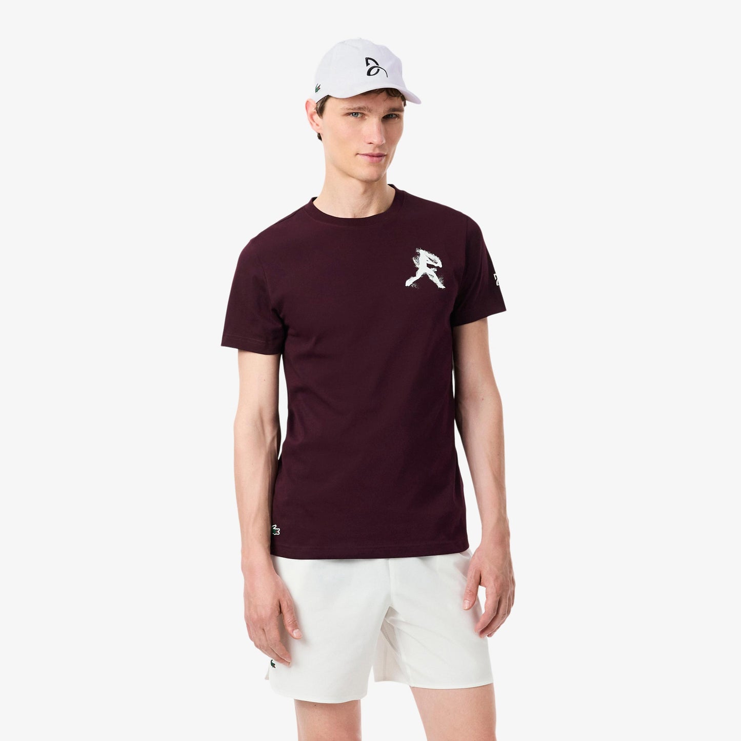 Lacoste & Cap T-Shirt Men - wine red, white