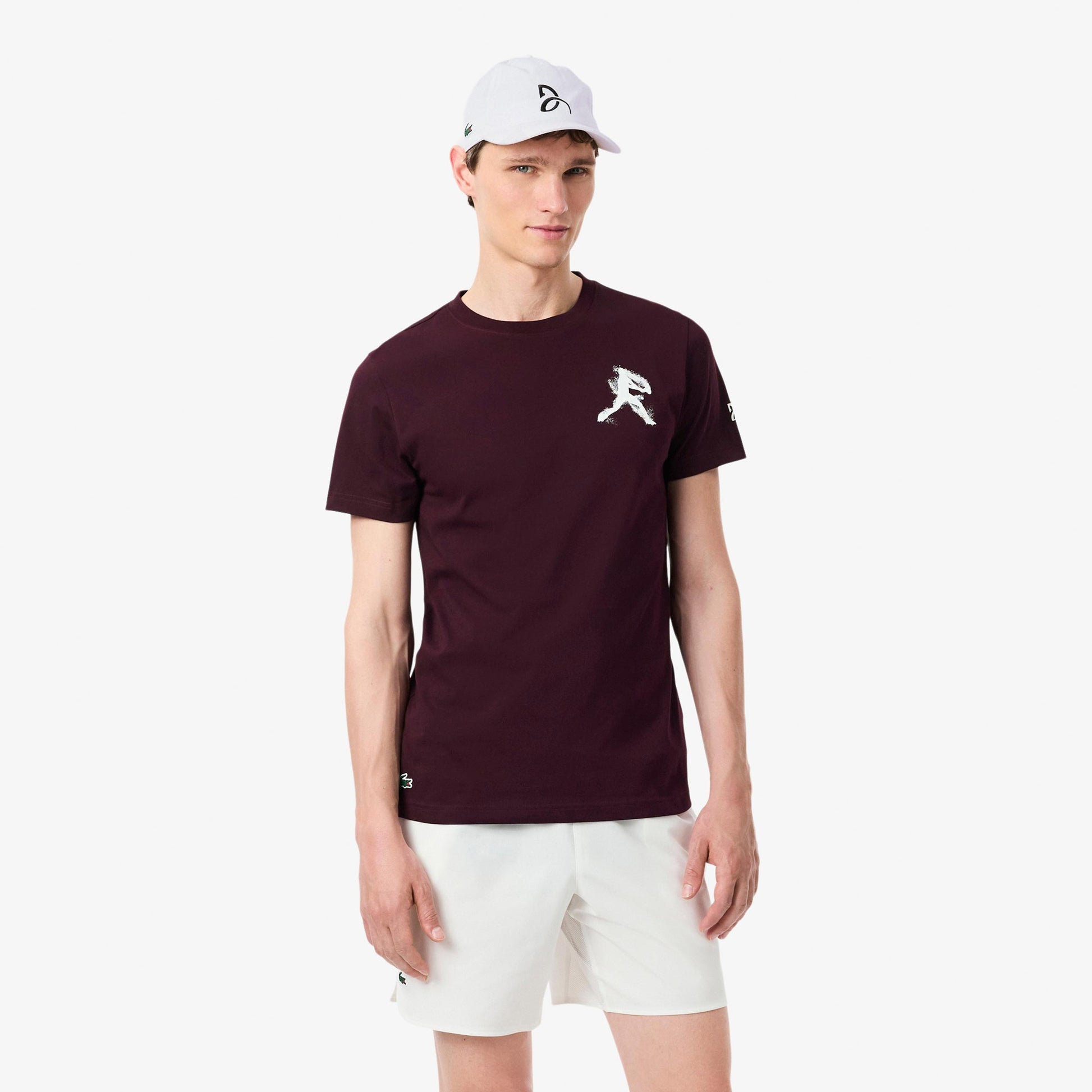 Lacoste & Cap T-Shirt Men - wine red, white