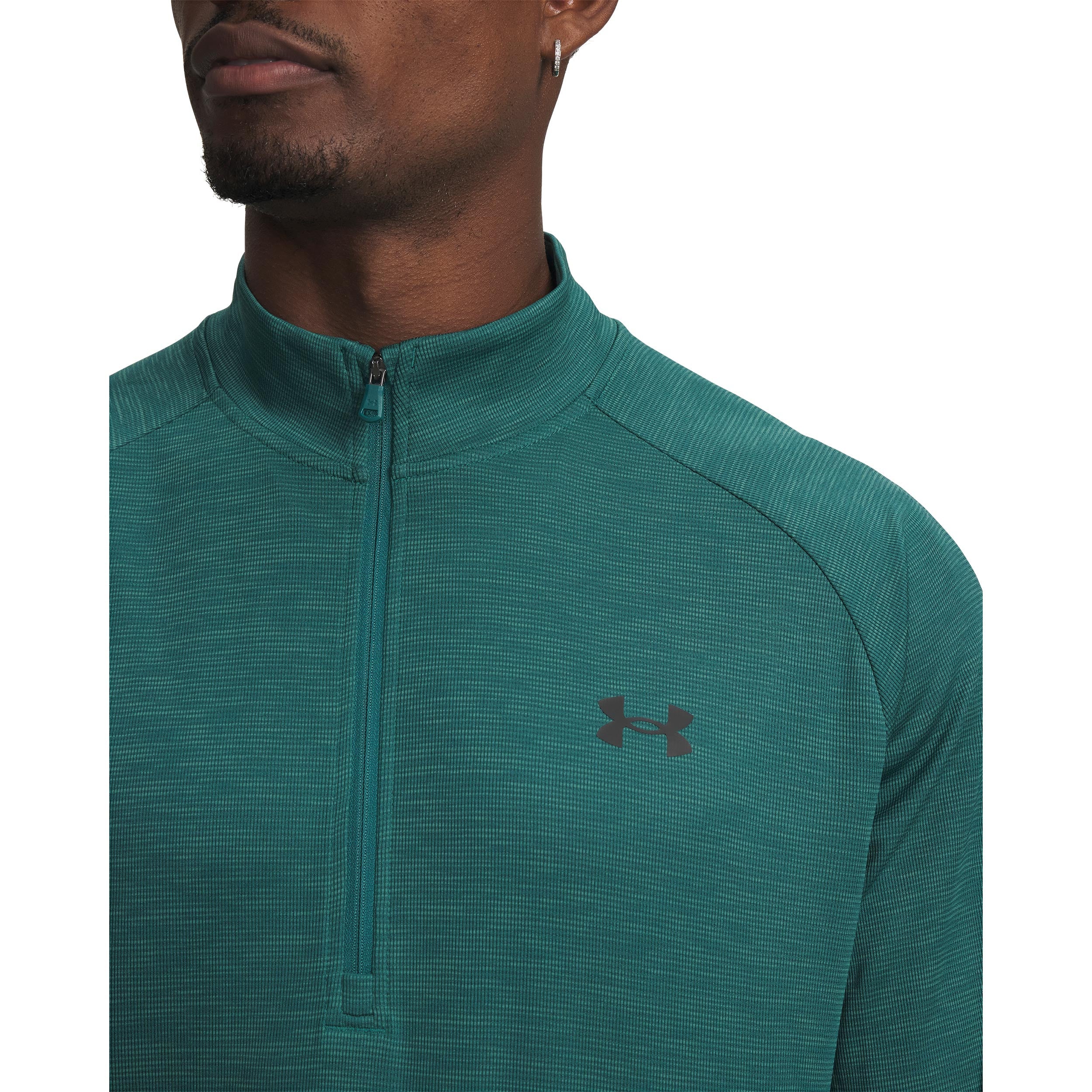 Tech Textured Half-Zip Long sleeve Men-green, black | Tennis-Point