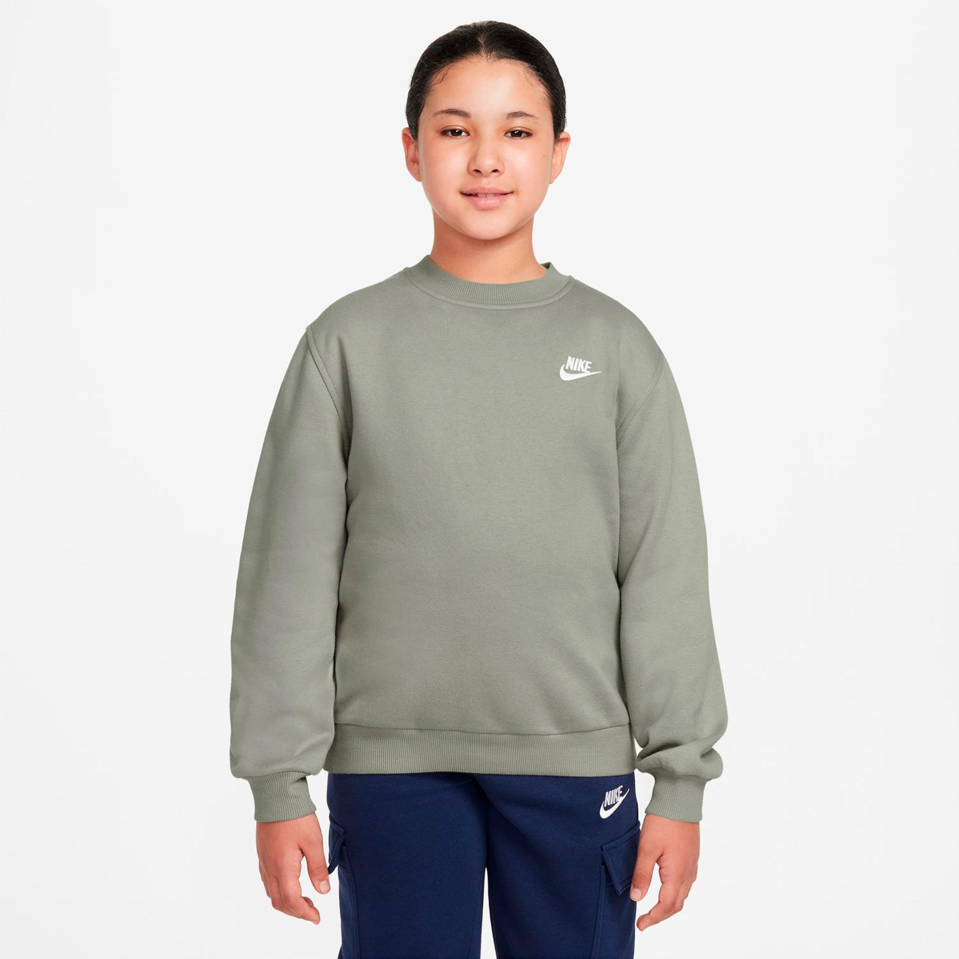 Nike Club Fleece Sweatshirt Kids - grey-green