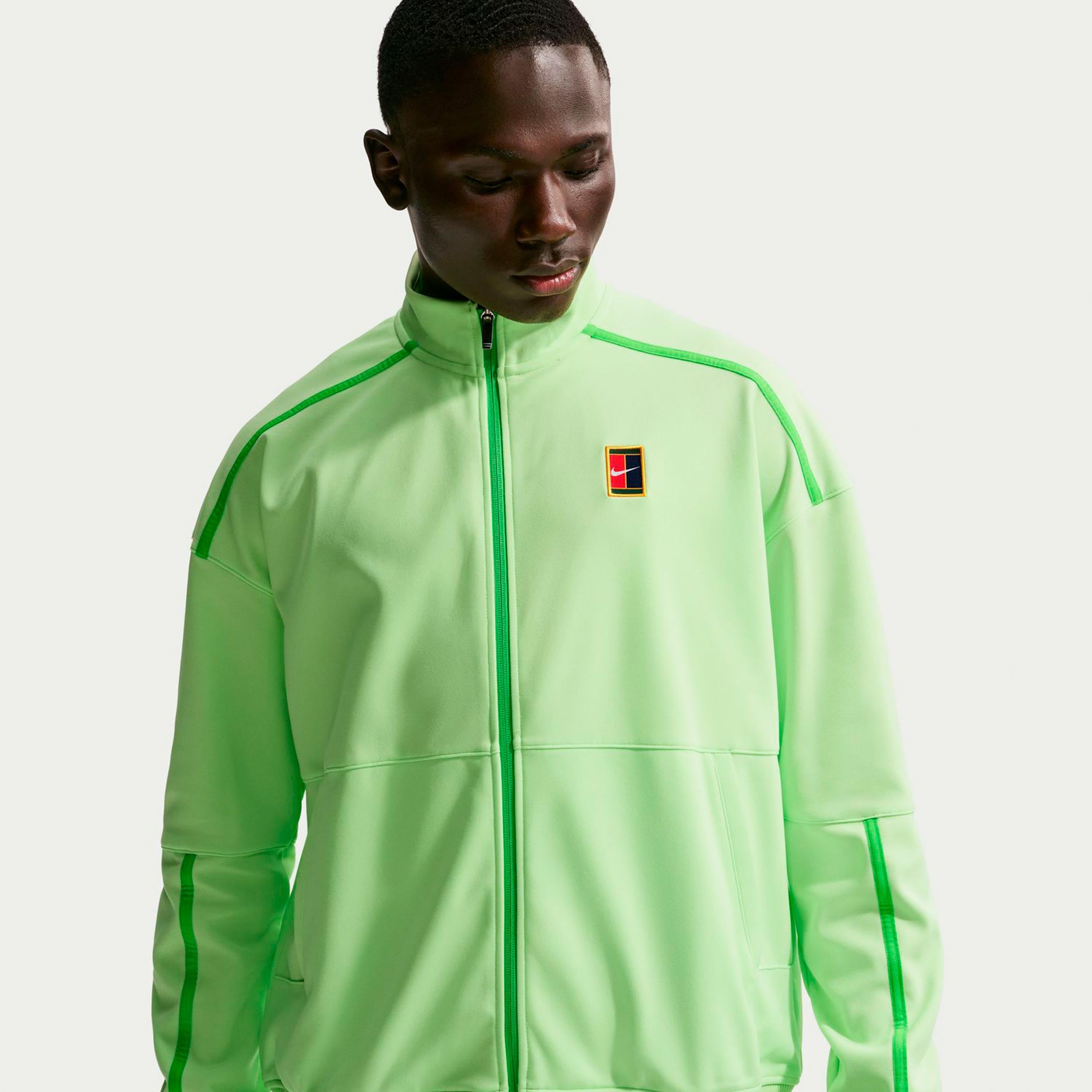 美品　アルカラス着用モデルNIKE COURT TENNIS wear L Carlos Alcaraz Court Heritage Training jacket Men-lime | Tennis-Point