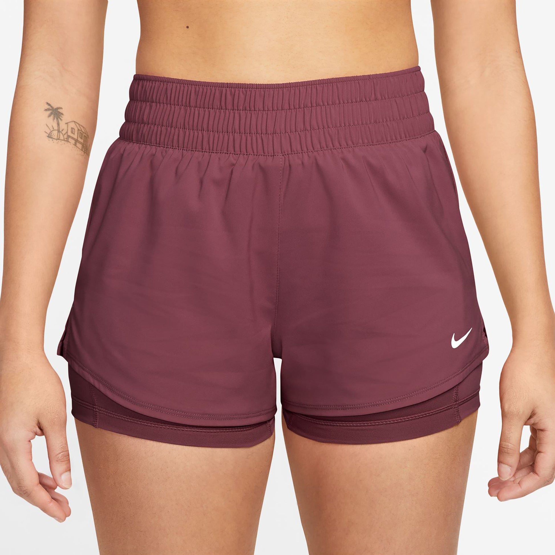 Nike Dri-Fit One Mid Rise 2in1 3in Shorts Women - mauve