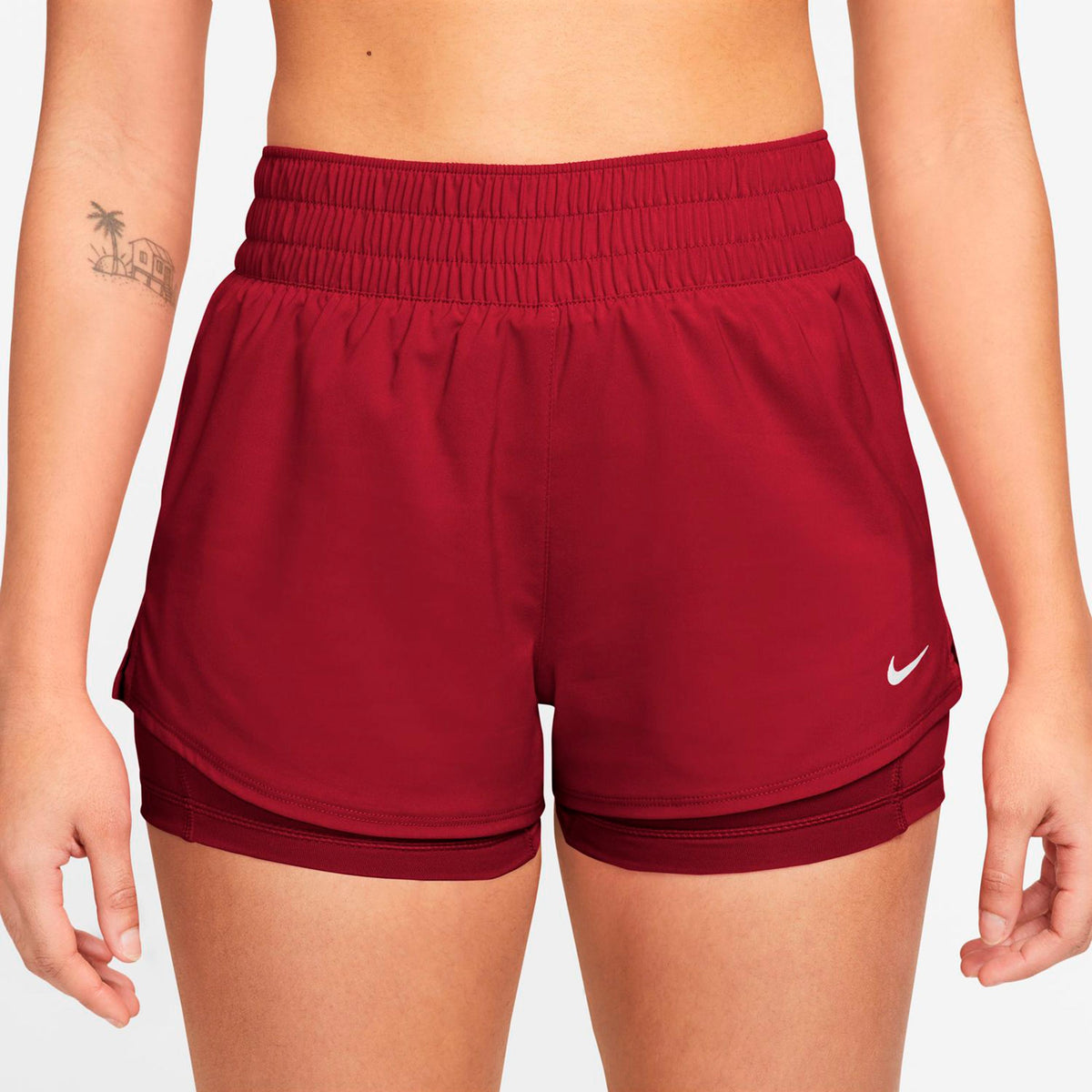 Nike Dri-Fit One Mid Rise 2in1 3in Shorts Women - red