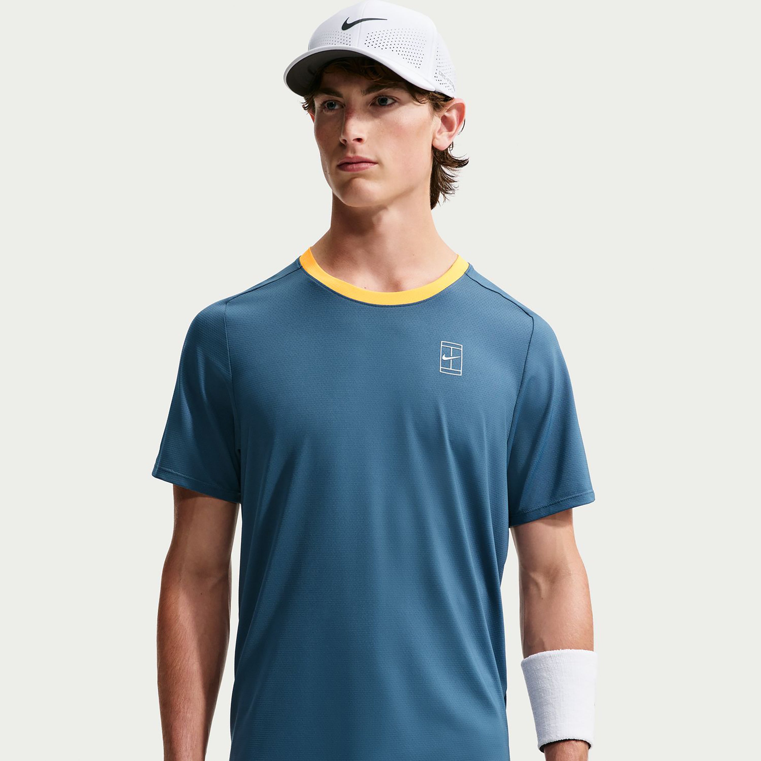 Nike Court Dri-FIT Advantage T-Shirt Men - blue grey, yellow