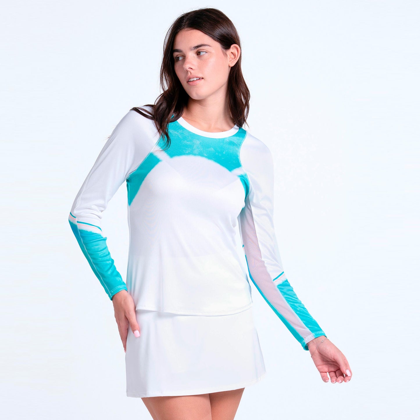 Lucky in Love Sun Beat Long sleeve Women - white, turquoise