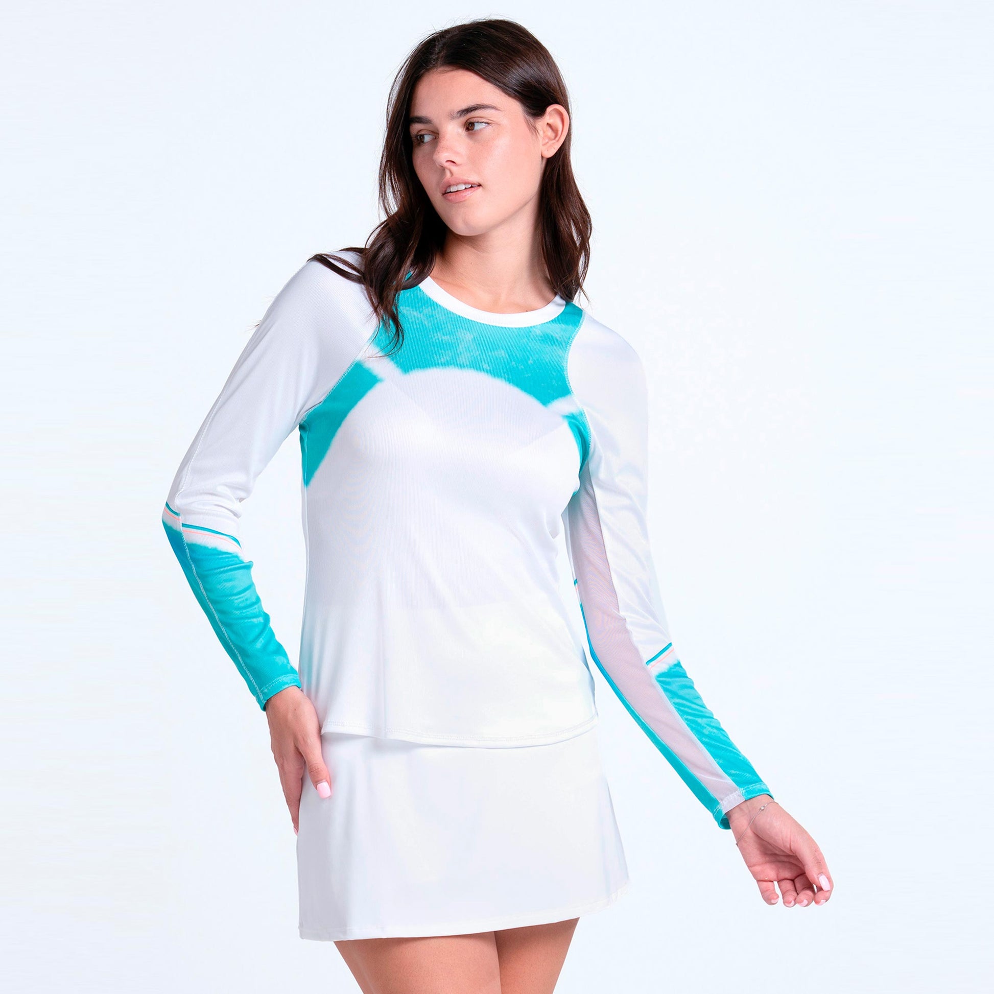 Lucky in Love Sun Beat Long sleeve Women - white, turquoise