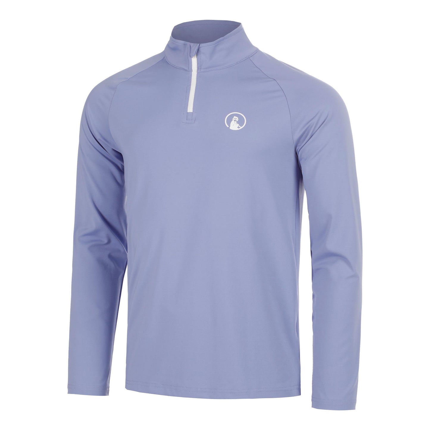 Quiet Please Glow Big Serve 1/4 Zip Long sleeve Men - blue, cream