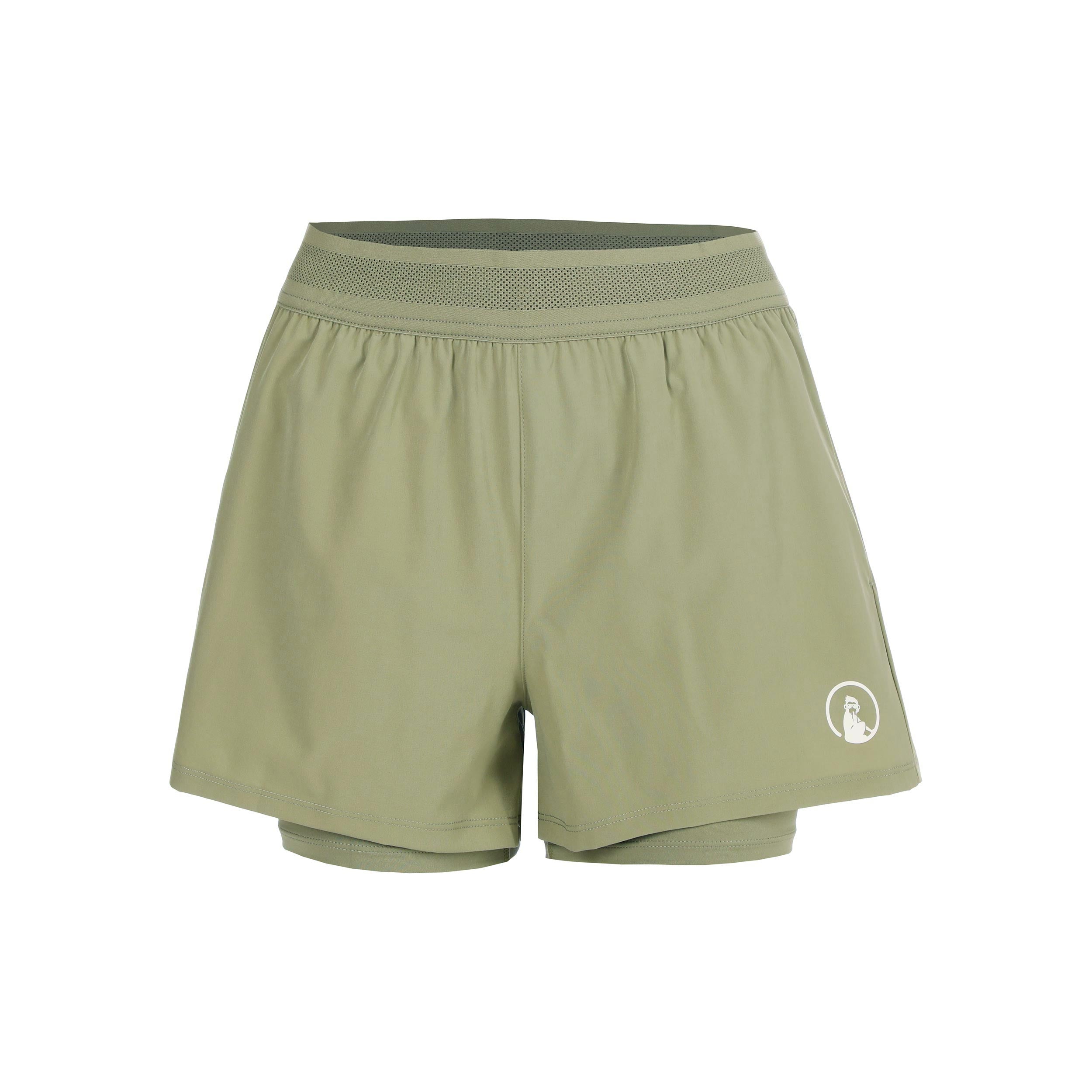 Quiet Please Memories Rematch 2In1 Shorts Women - khaki