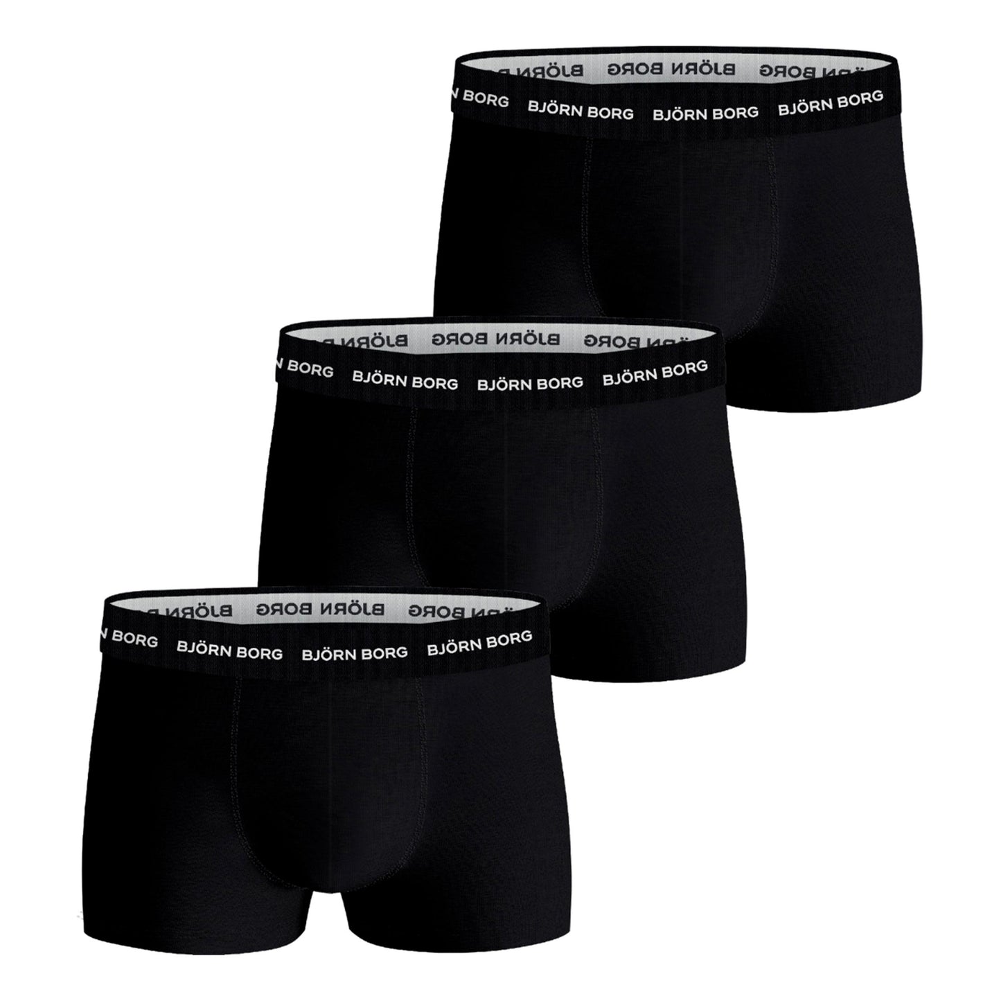 Björn Borg Cotton Stretch Trunk Boxer shorts 3 Pack Men - black