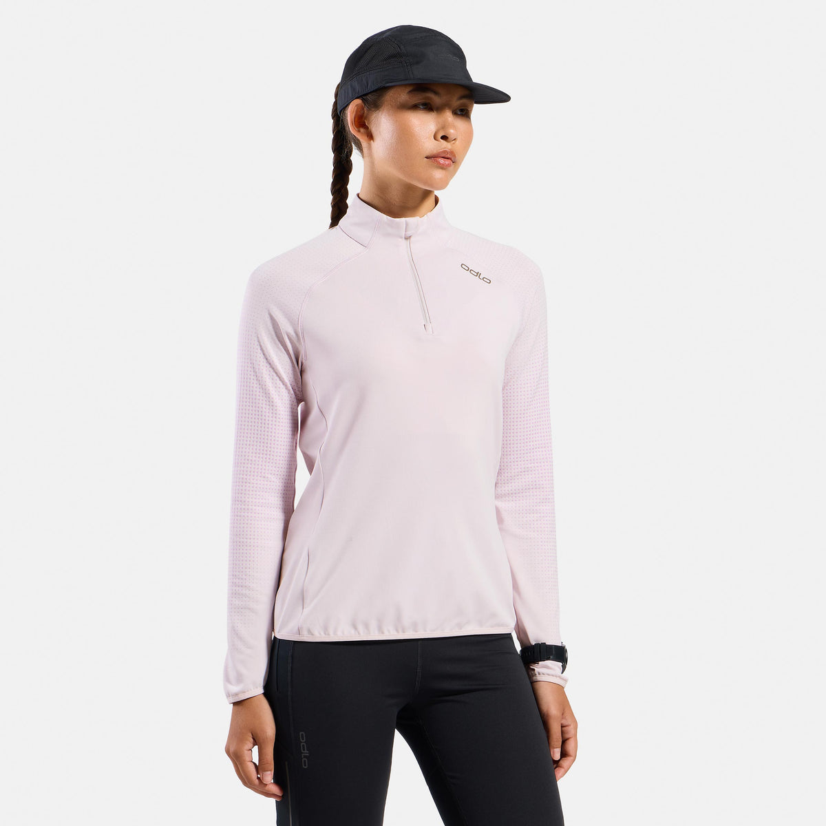Odlo Zeroweight Warm Mid Layer 1/2 Zip Running shirt Women - pink
