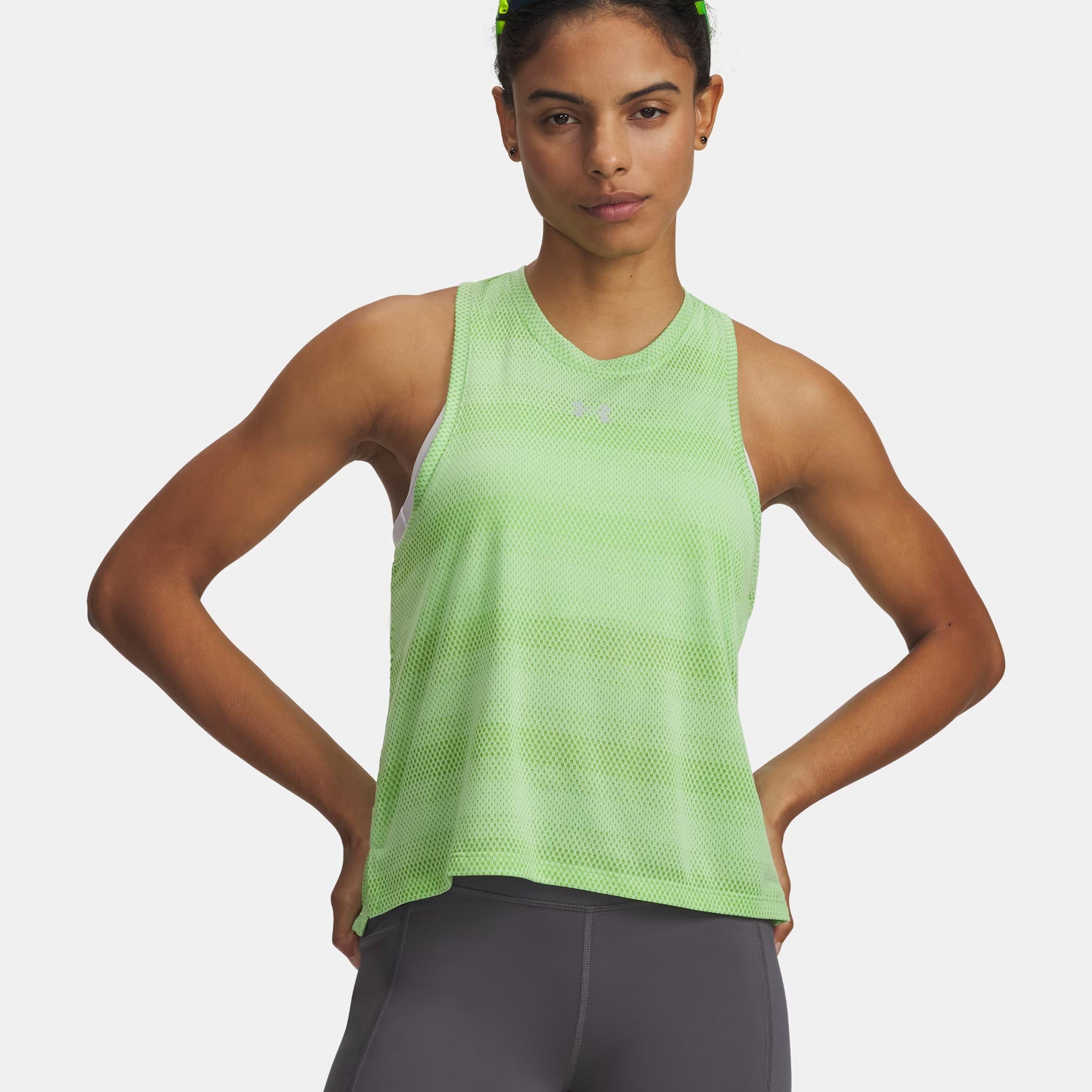 Under Armour Velociti  Running shirt Women - neon green, silver