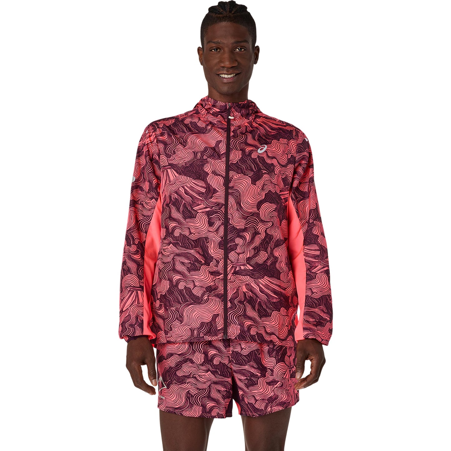 ASICS Fujitrail Packable  Running jacket Men - coral, wine red