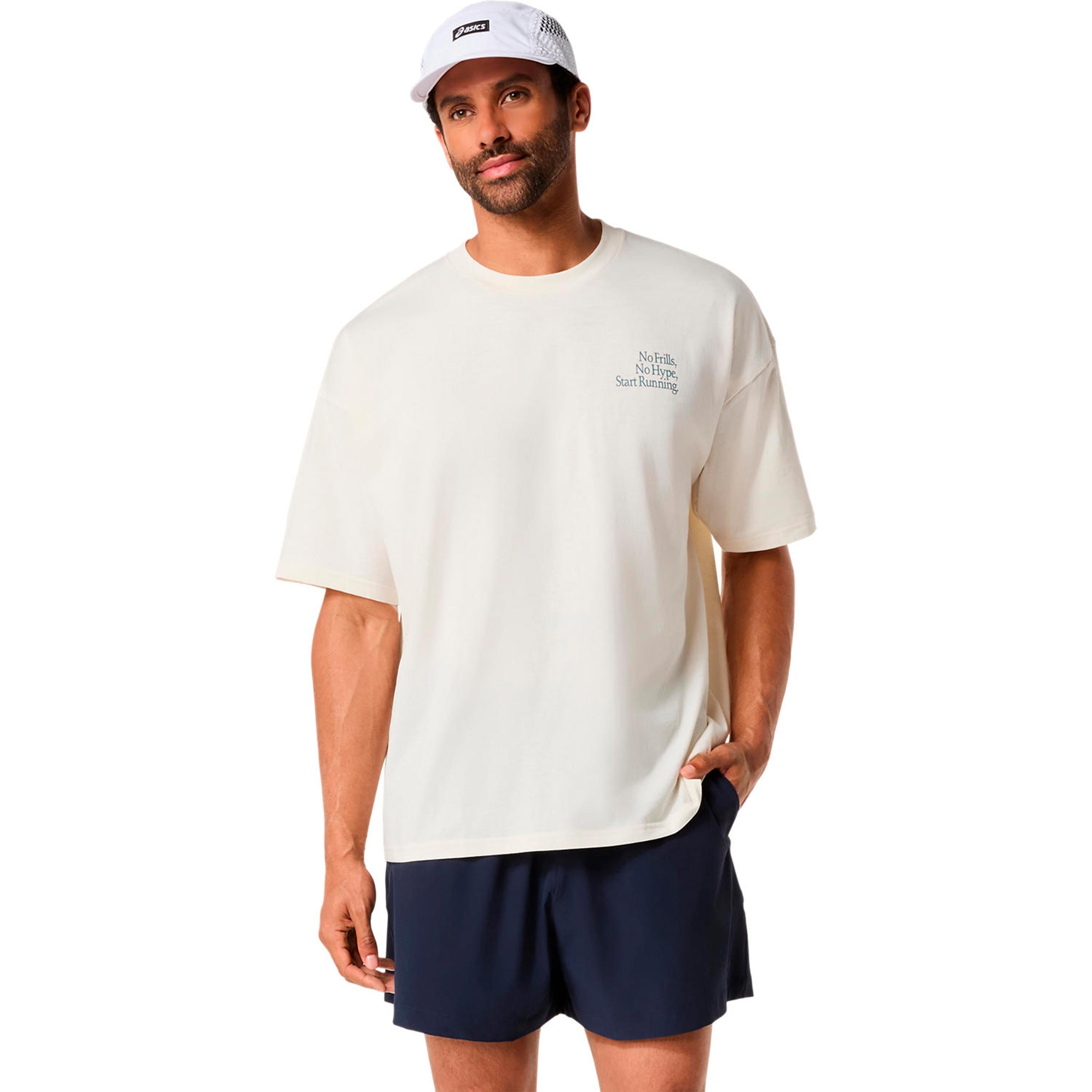 ASICS Runner Message Graphic Relaxed  Running shirt Men - cream