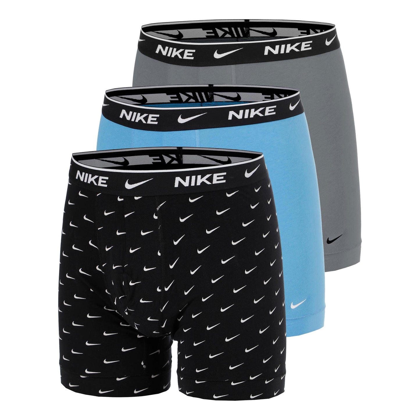 Nike Essential Cotton Stretch Boxer shorts 3 Pack Men - black, grey