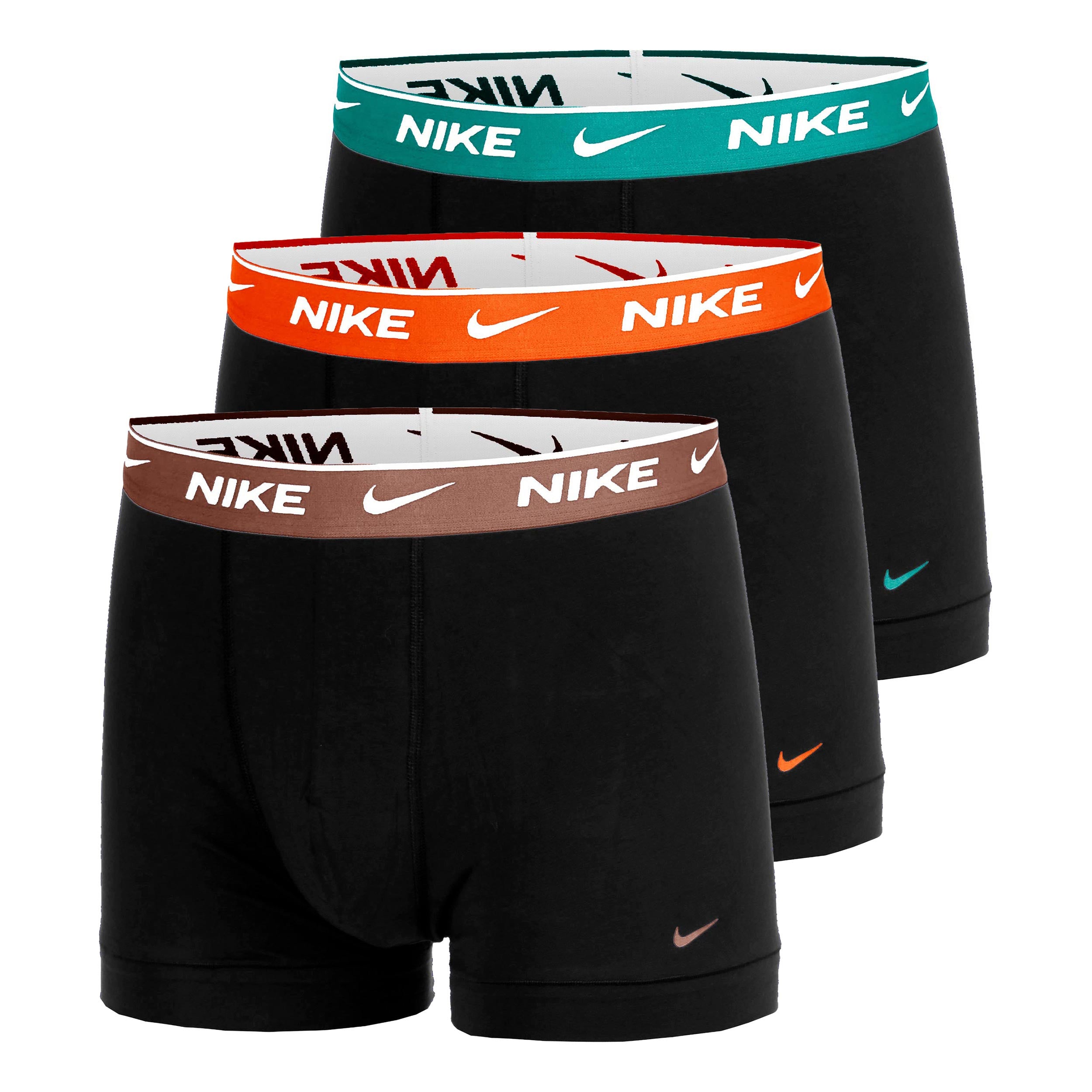 Nike Essential Cotton Stretch Trunk Boxer shorts 3 Pack Men - black, orange
