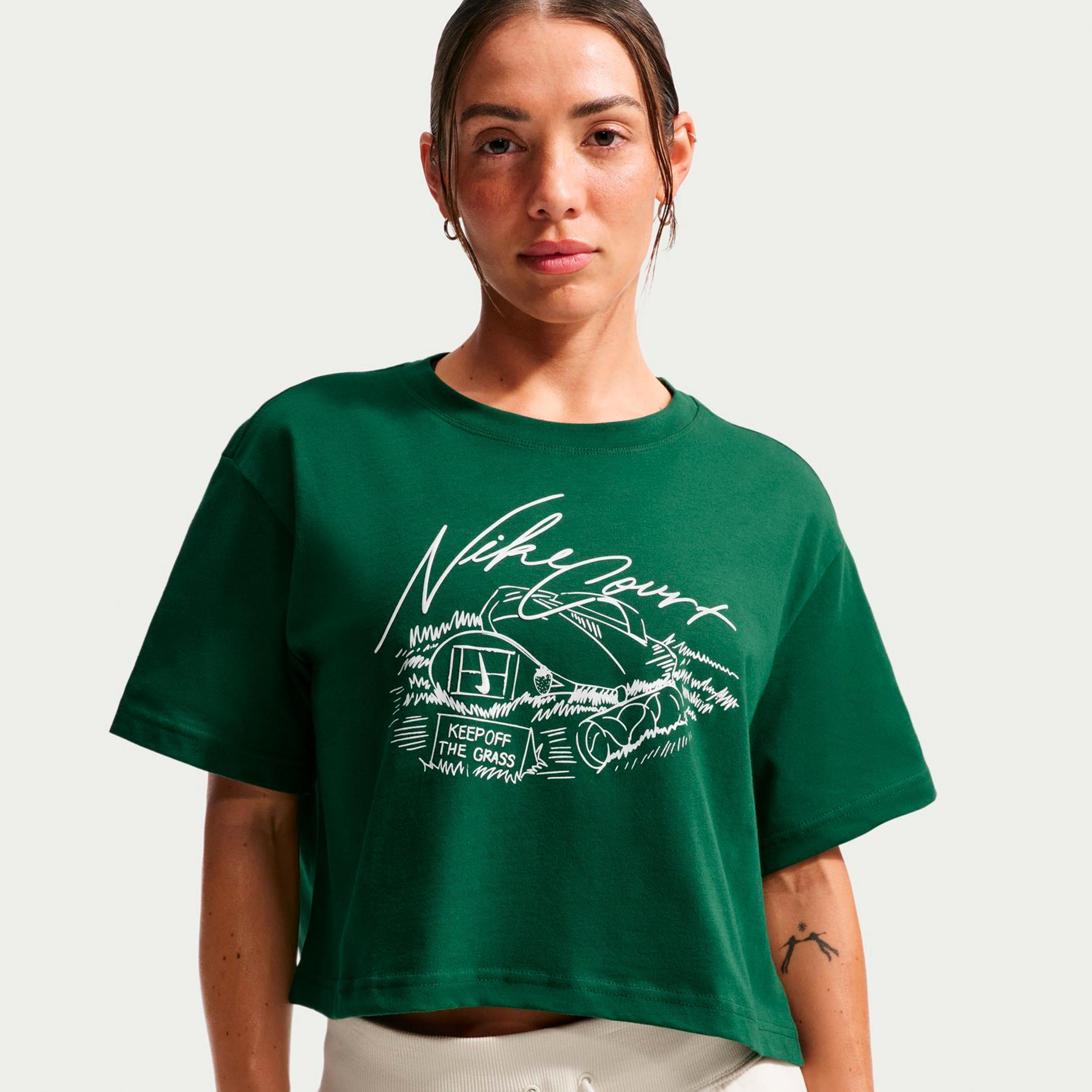 Nike Slam Crop T-Shirt Women - dark green