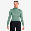 One Dri-Fit Quarter Zip Long sleeve Women - grey-green, white