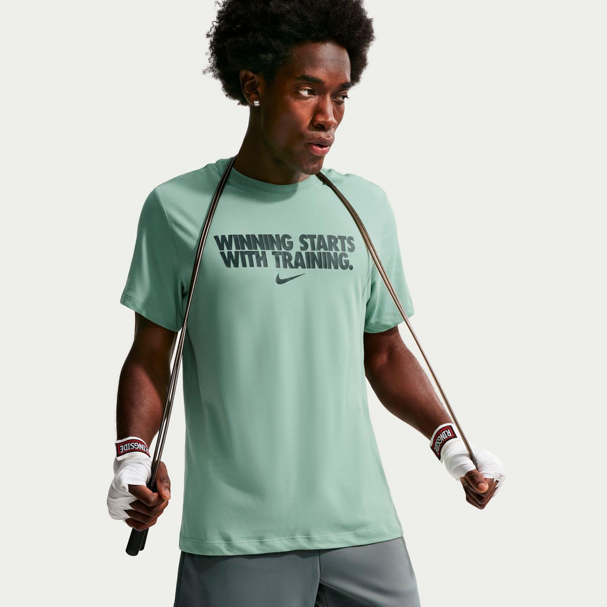 Nike Dri-Fit Winning T-Shirt Men - grey-green, grey