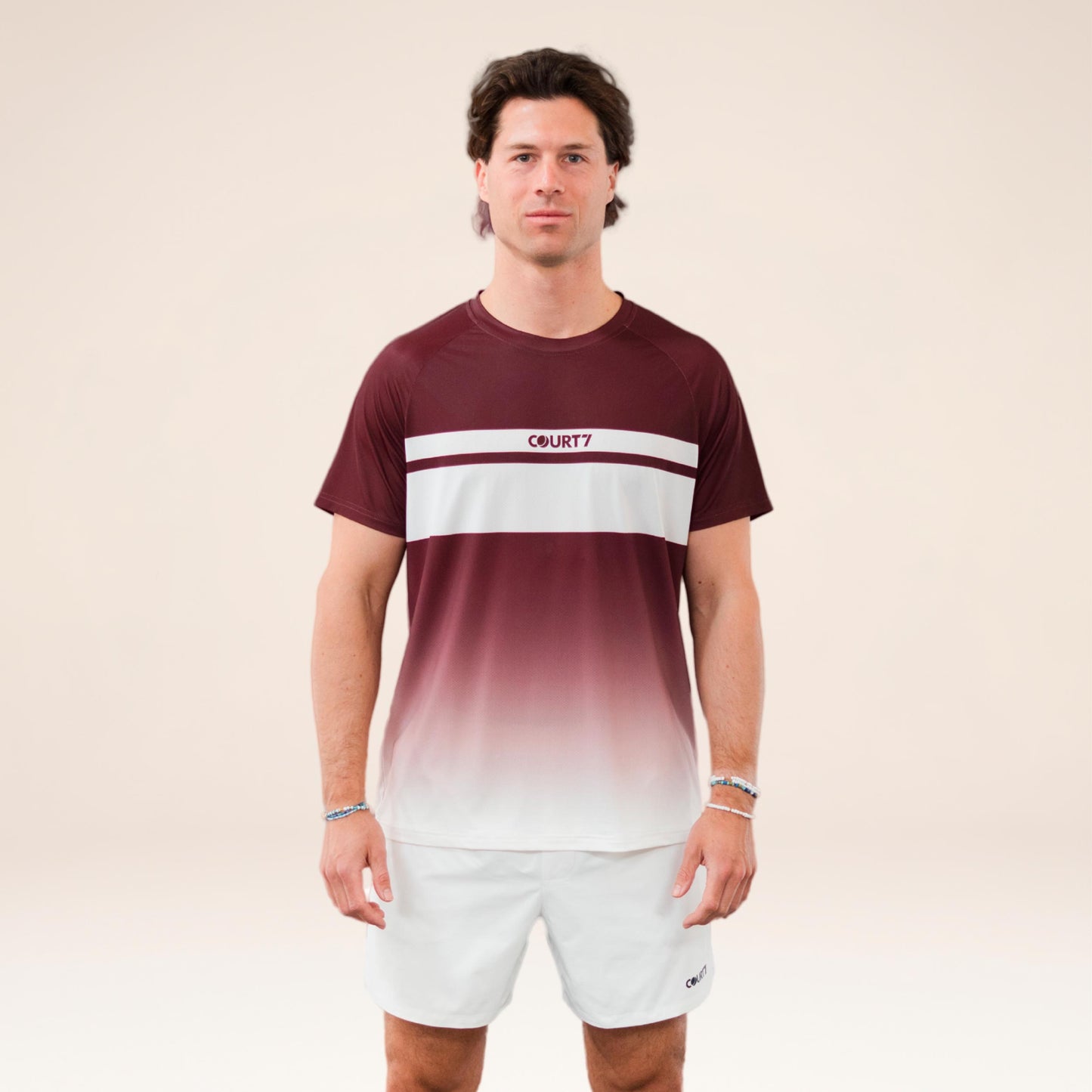 COURT7 Performance Gradient Stripe T-Shirt Men - red