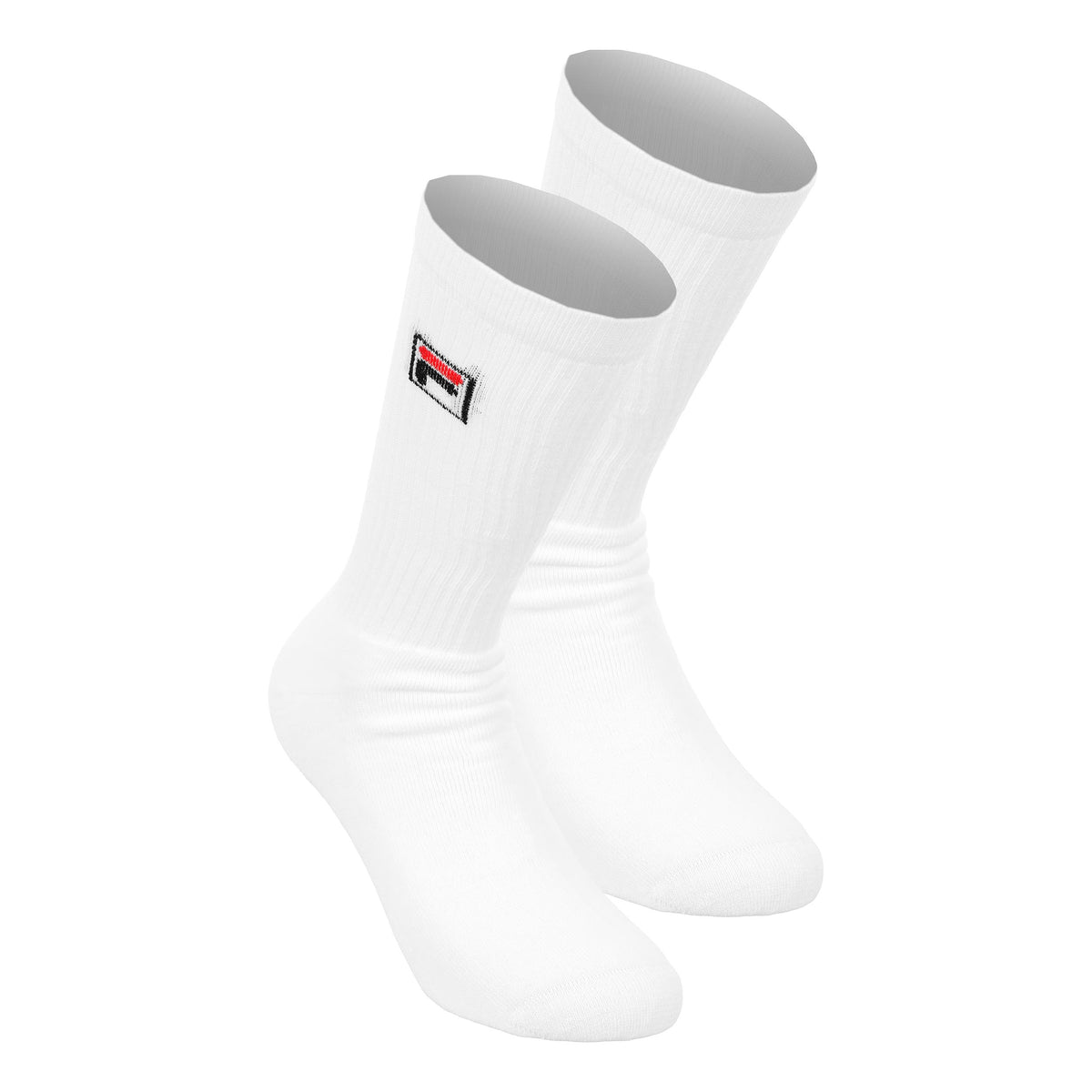 Fila F-Box Crew Sport Tennis Socks 2 Pack Unisex - white