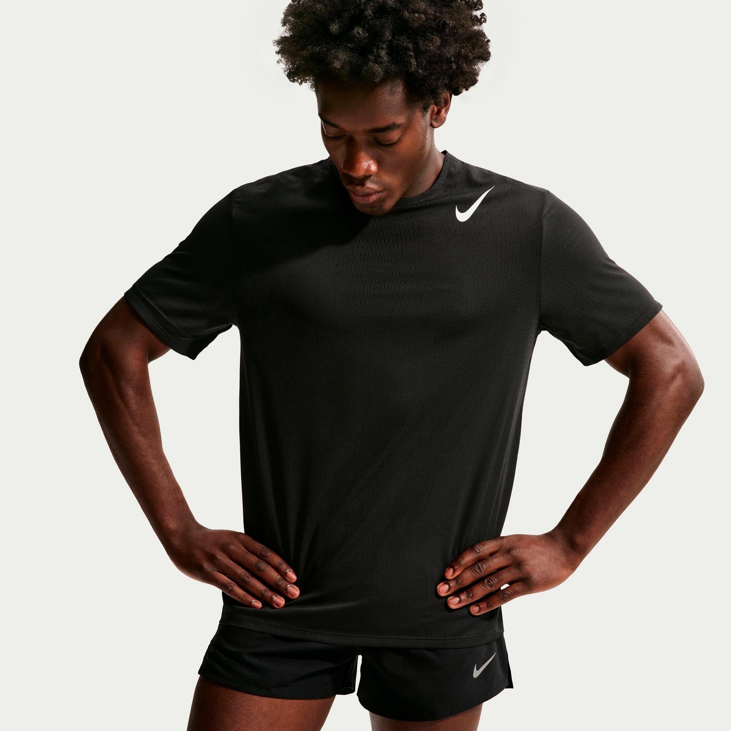 Nike Aeroswift Running shirt Men - black, white