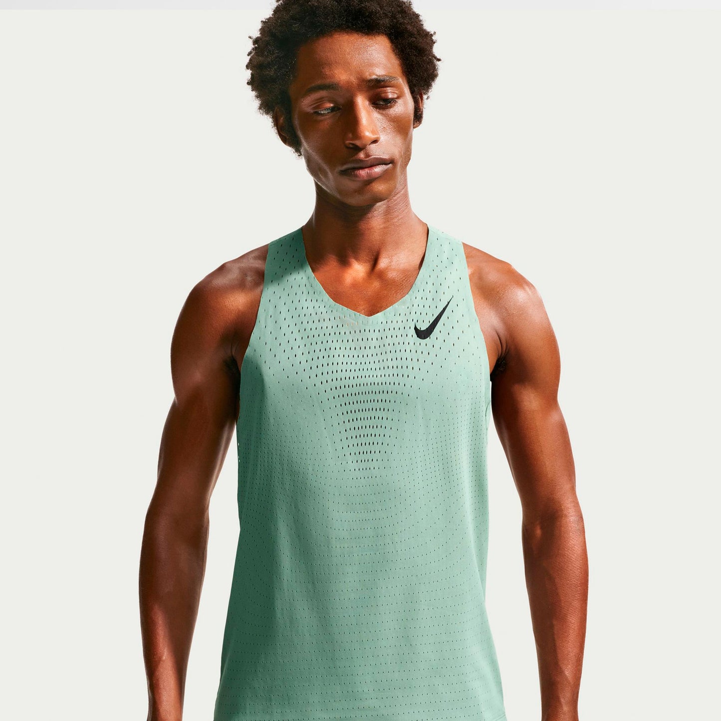 Nike AeroSwift Running shirt Men - olive, black