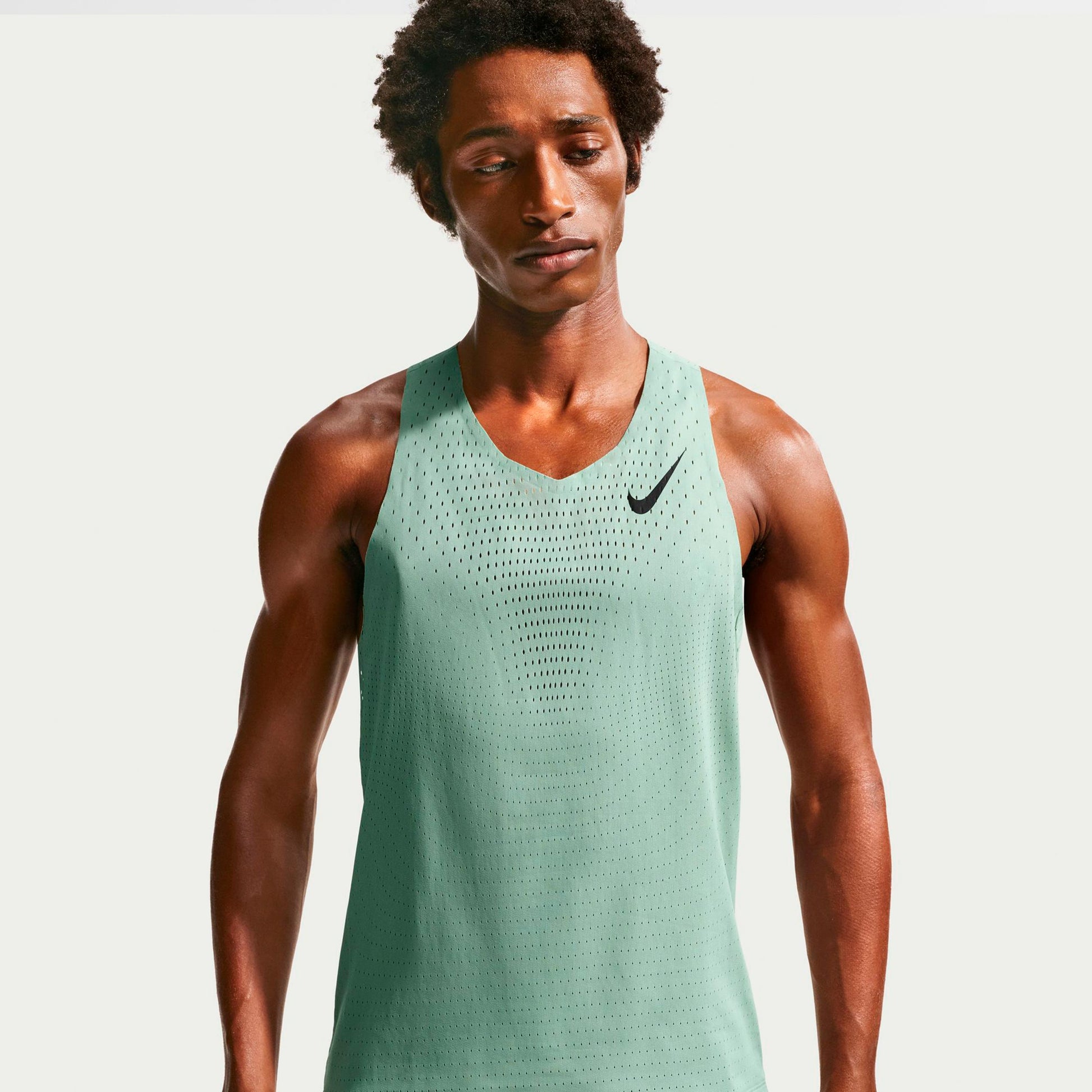 Nike AeroSwift Running shirt Men - olive, black