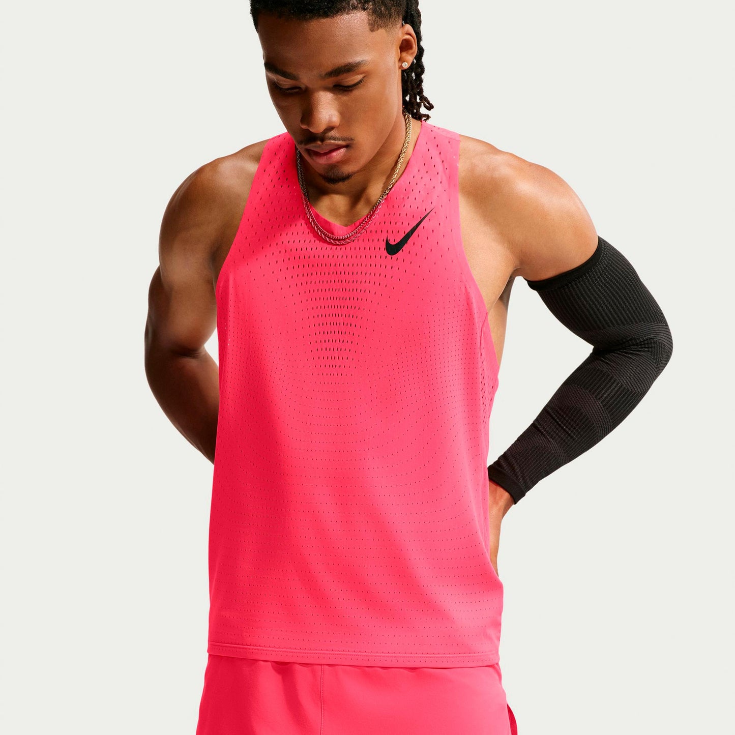 Nike AeroSwift  Running shirt Men - red, black
