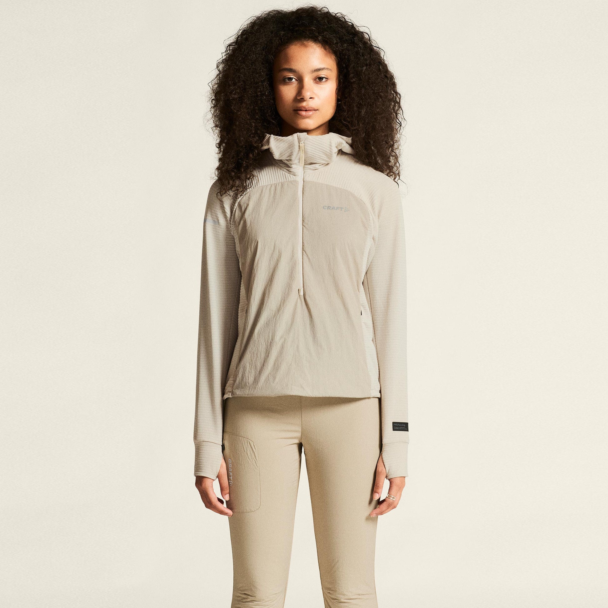Craft SubZ Light Zip Hoodie Women - beige