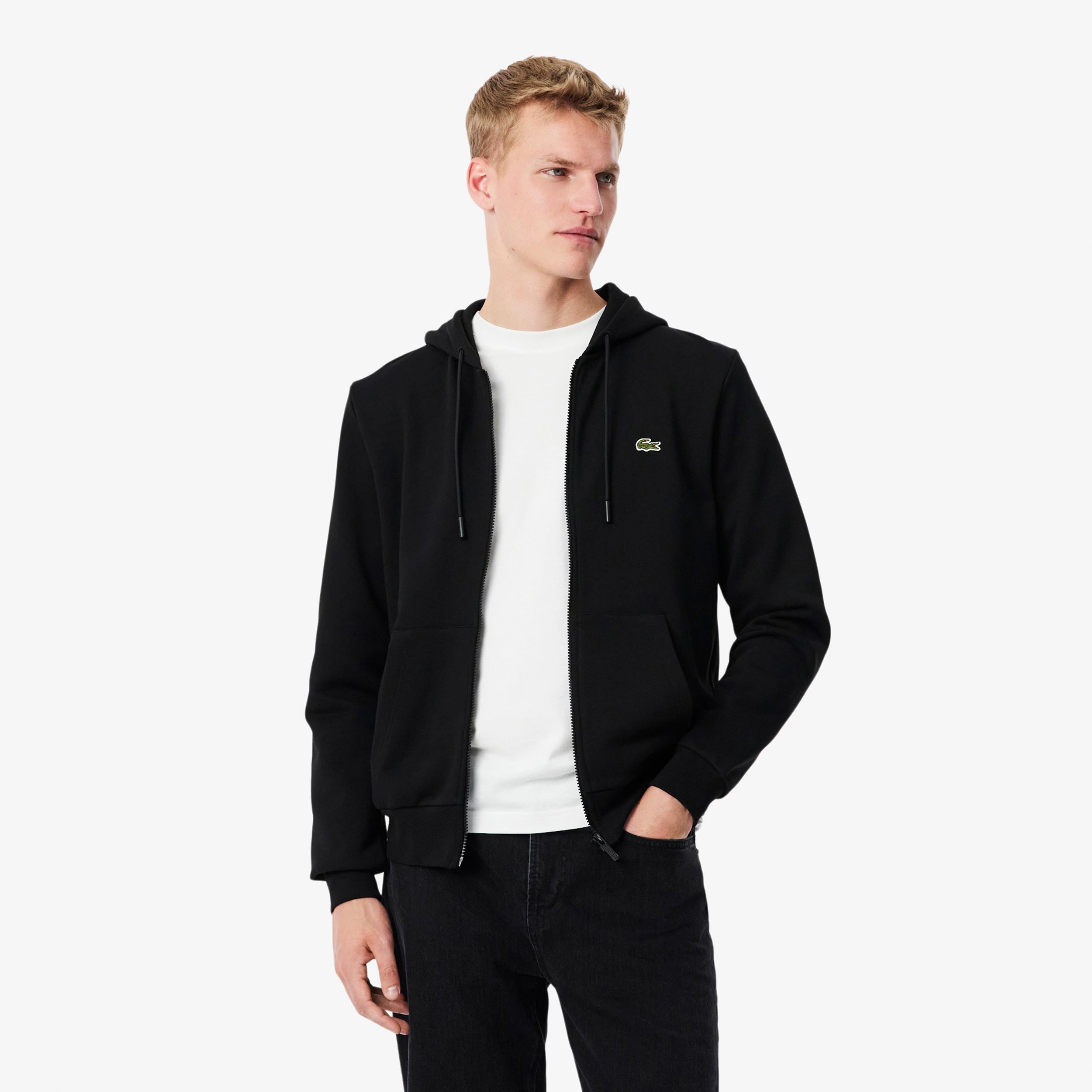 Lacoste Zip Hoodie Men - black