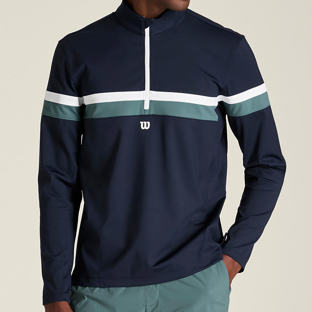 Wilson Elevate Performance Half-Zip Long sleeve Men - dark blue, blue