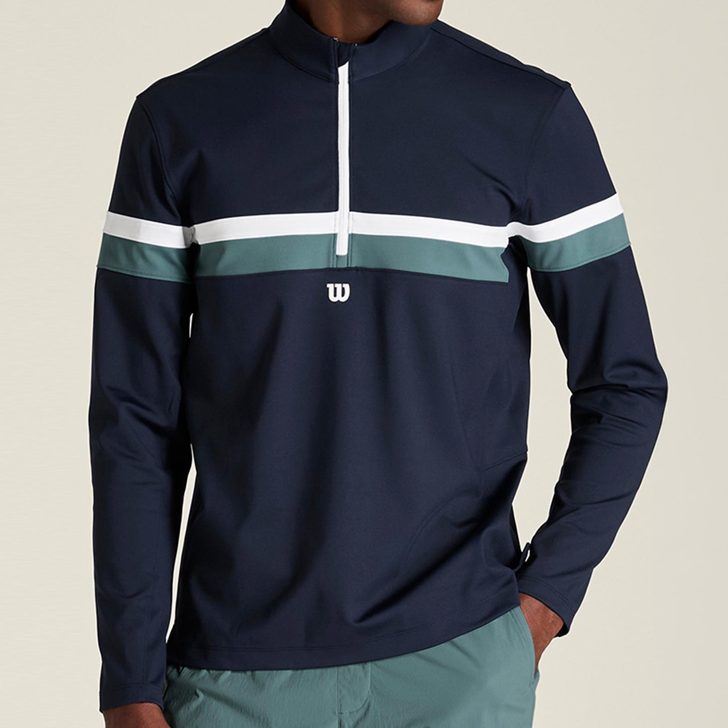 Wilson Elevate Performance Half-Zip Long sleeve Men - dark blue, blue