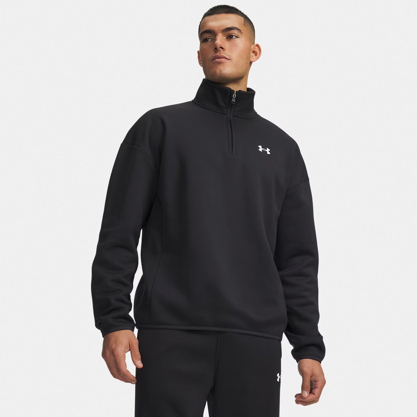 Under Armour Armour Fleece 1/4 Zip Long sleeve Men - black, white