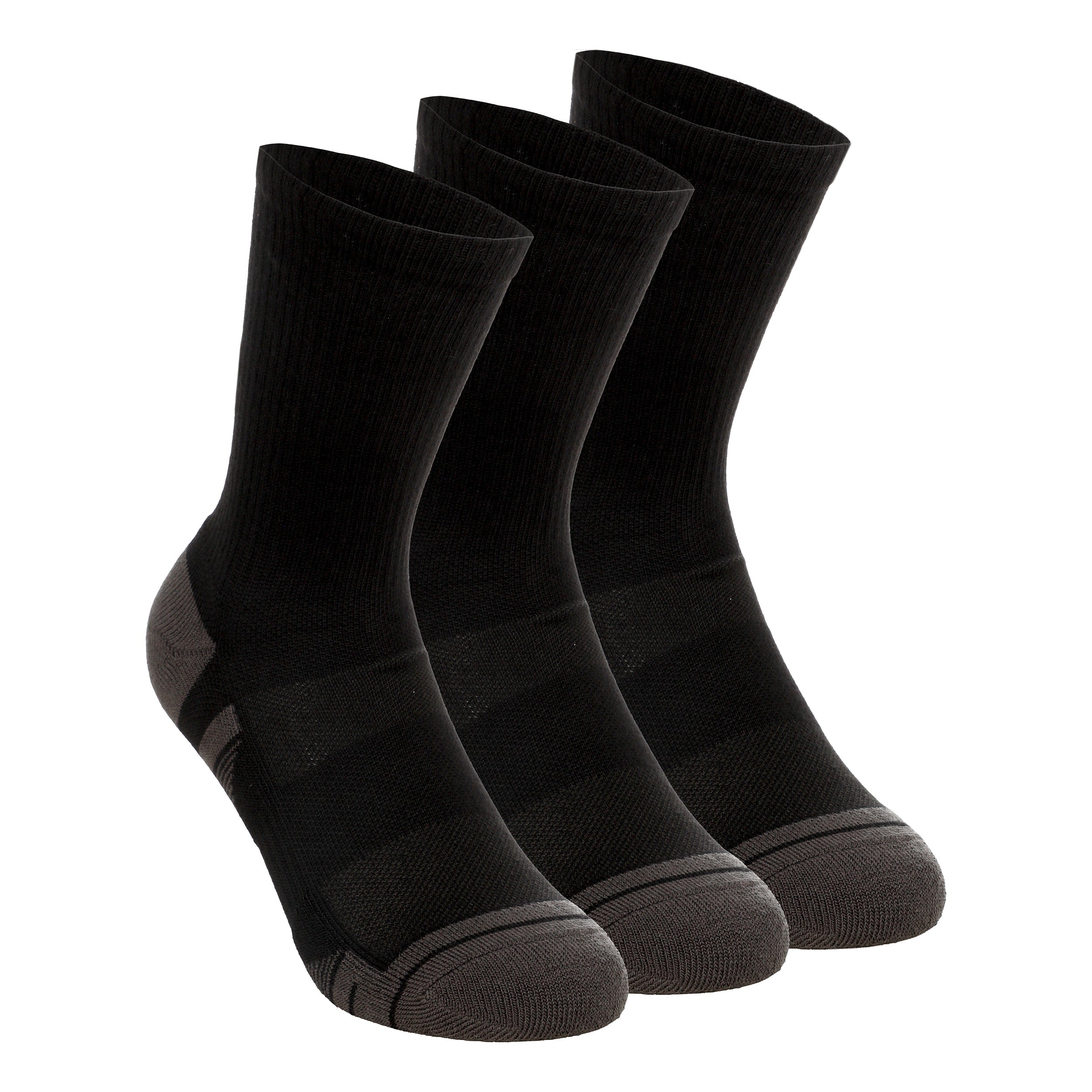 Under Armour Performance Tech Crew Sports Socks 3 Pack Unisex - black, dark grey