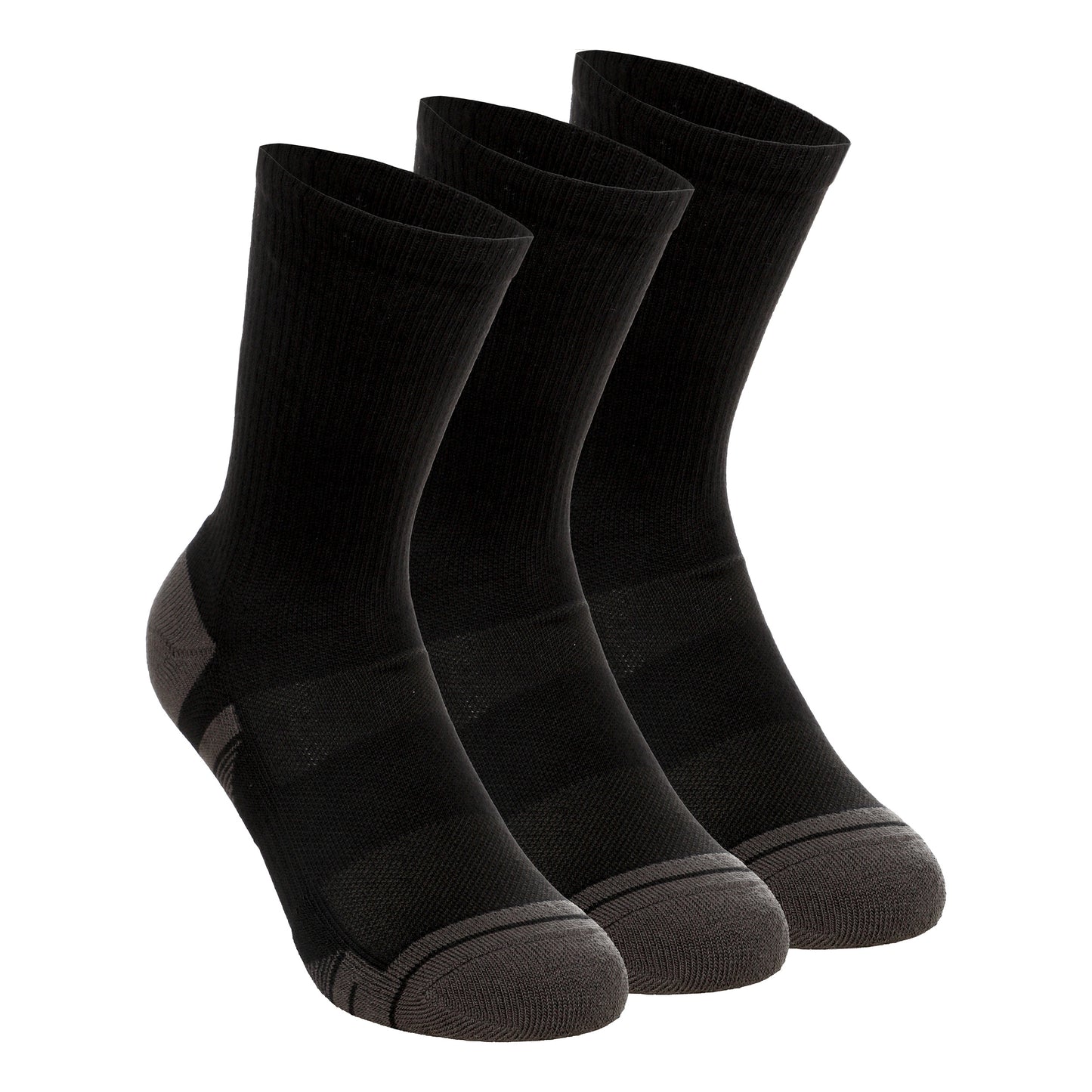 Under Armour Performance Tech Crew Sports Socks 3 Pack Unisex - black, dark grey