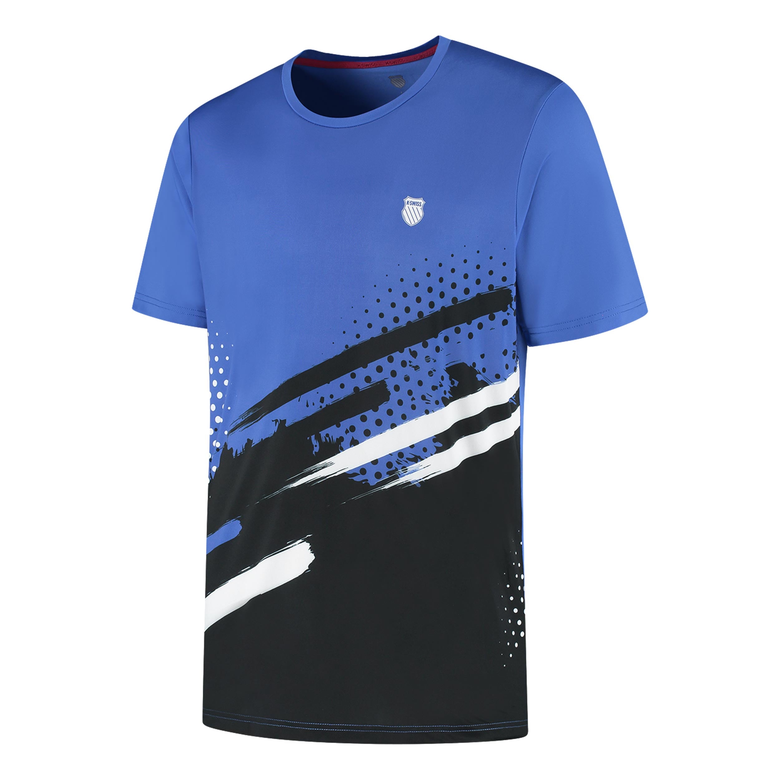 K-Swiss Hypercourt Print Crew Stripe T-Shirt Men - blue, dark blue