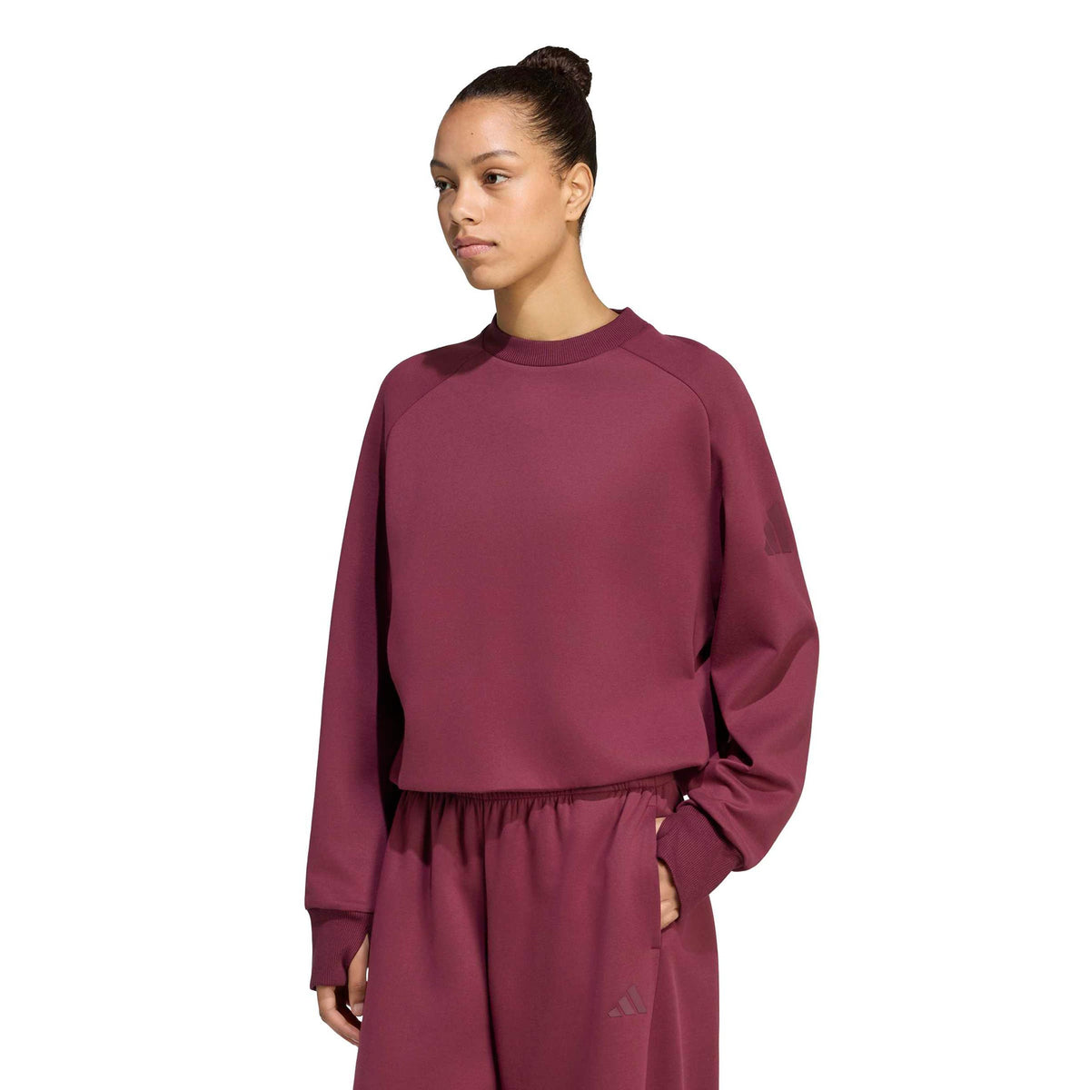 adidas Soft Lux Winter Knit Sweatshirt Women - wine red